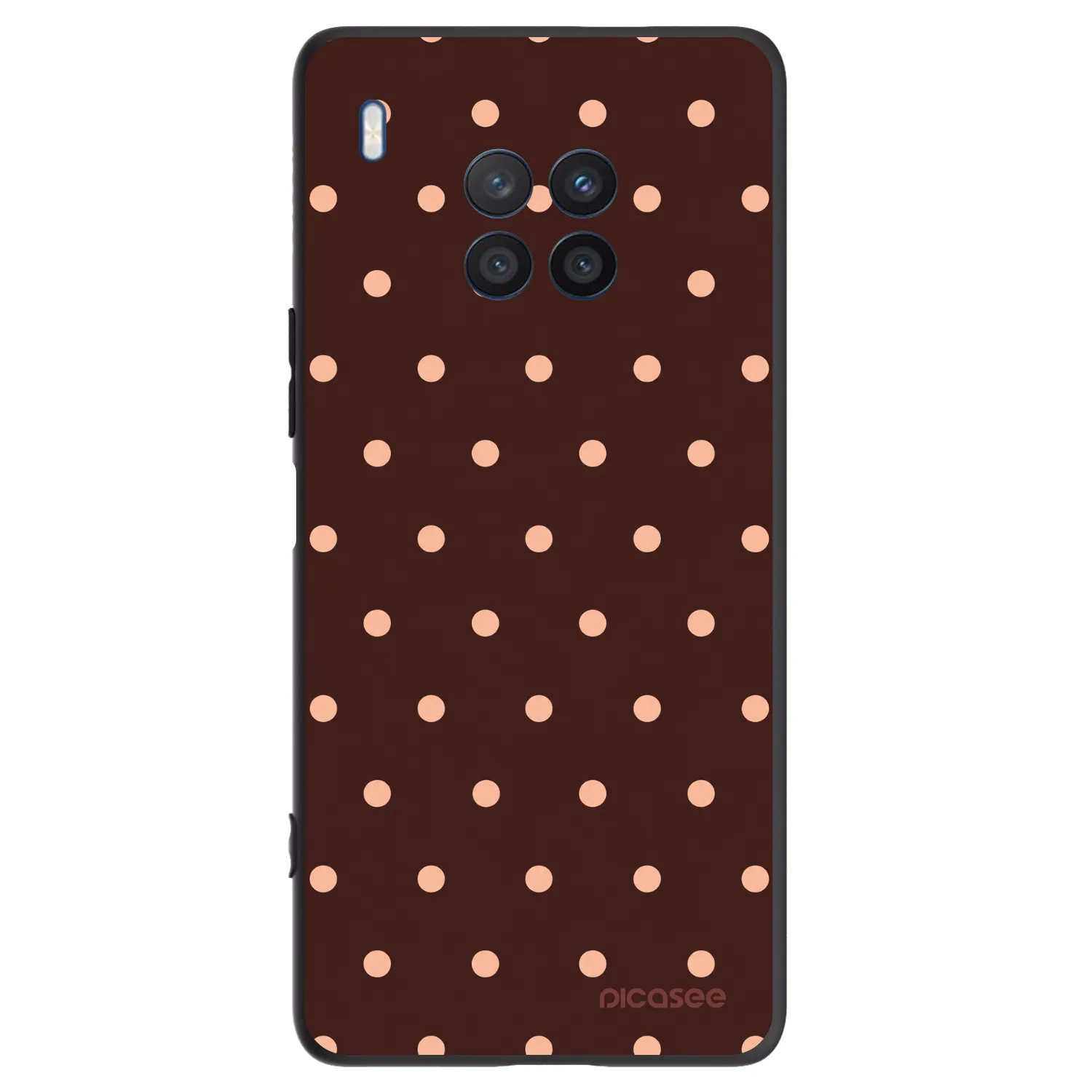 Picasee silikonski črni ovitek za Honor 50 Lite - Peach Dots & Chocolate