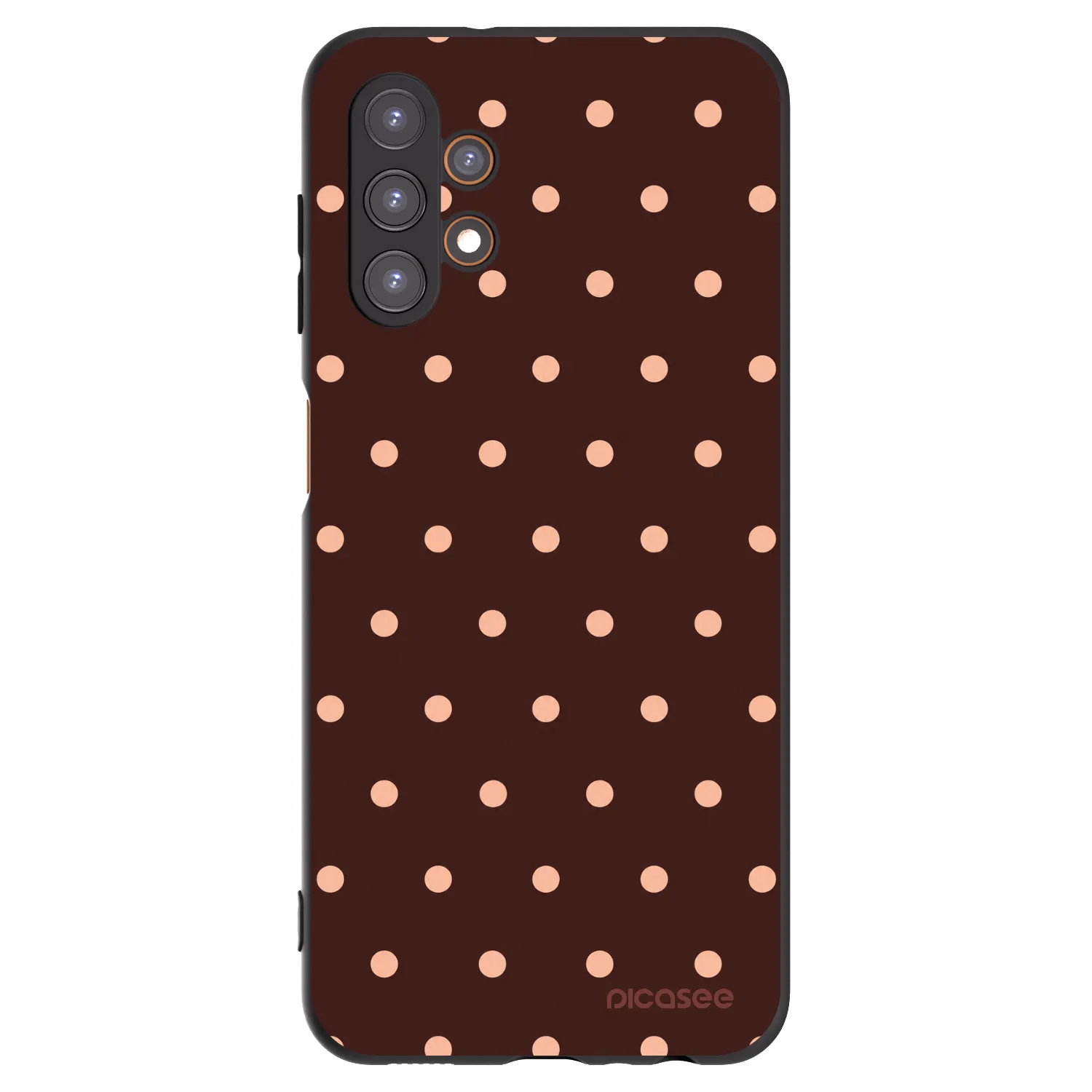 Picasee silikonski črni ovitek za Samsung Galaxy A13 4G A135 - Peach Dots & Chocolate