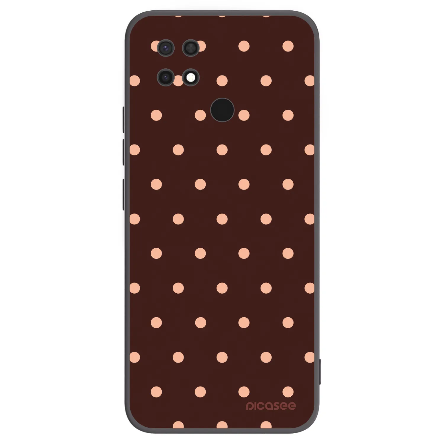 Picasee silikonski črni ovitek za Xiaomi Redmi 10C - Peach Dots & Chocolate