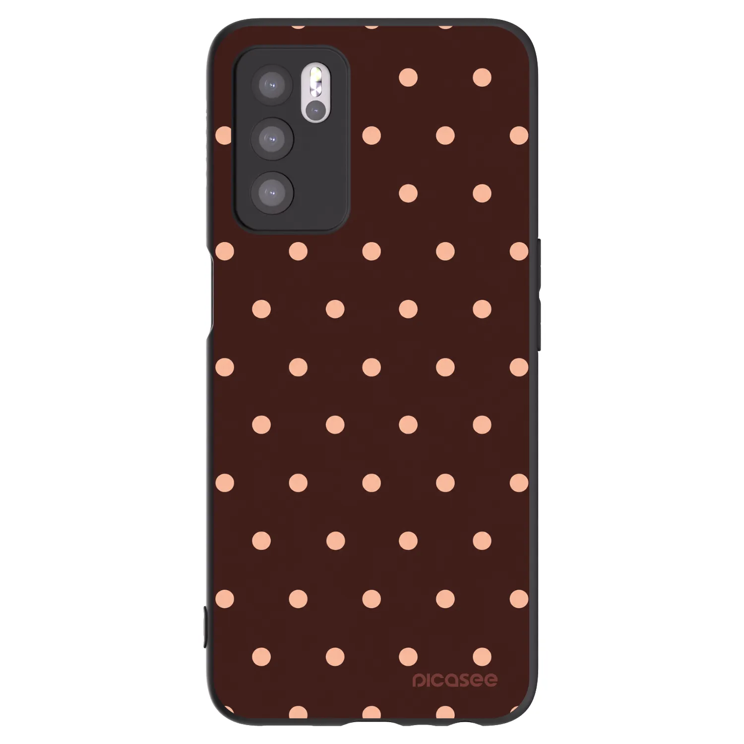 Picasee silikonski črni ovitek za OPPO A16 - Peach Dots & Chocolate