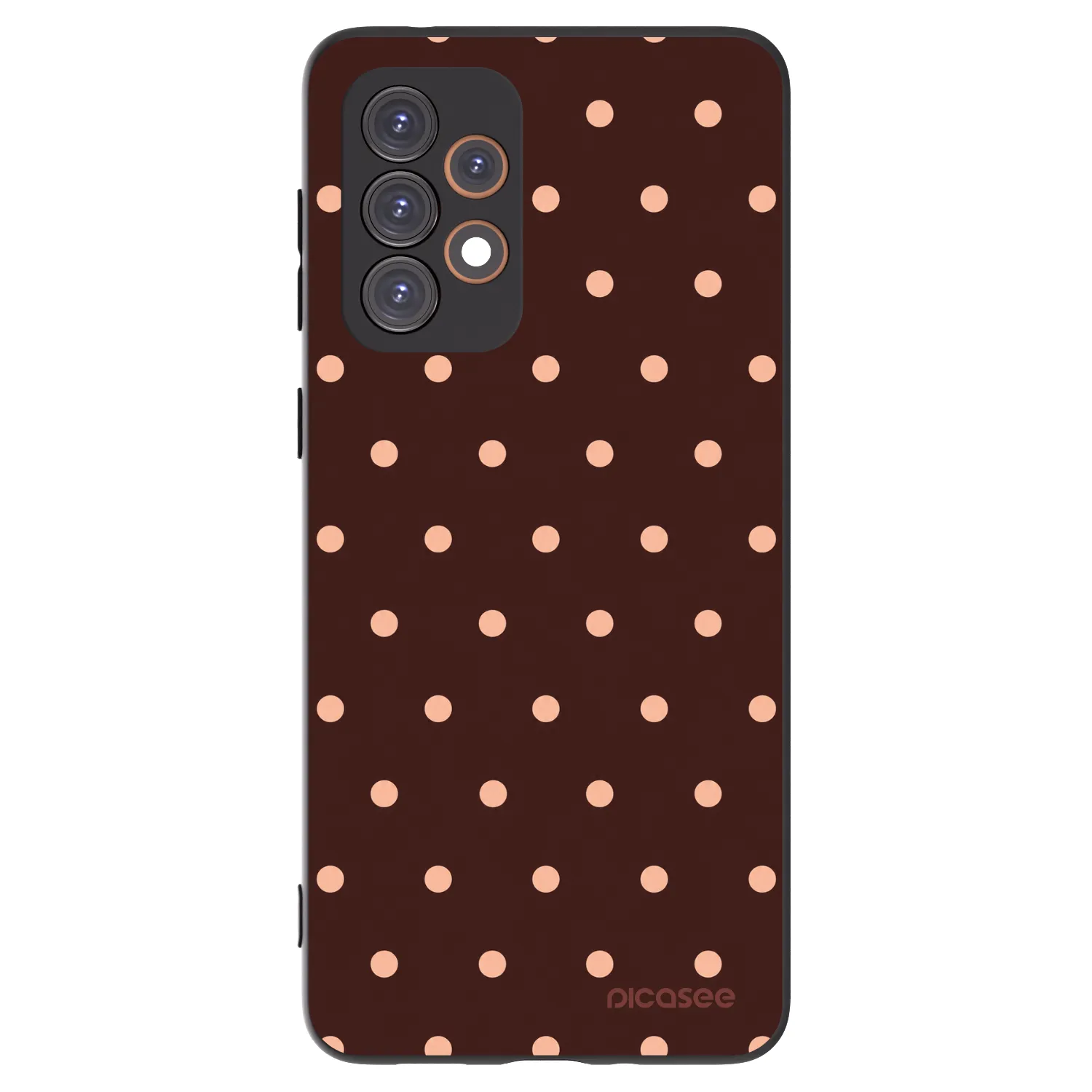 Picasee silikonski črni ovitek za Samsung Galaxy A33 5G A336 - Peach Dots & Chocolate