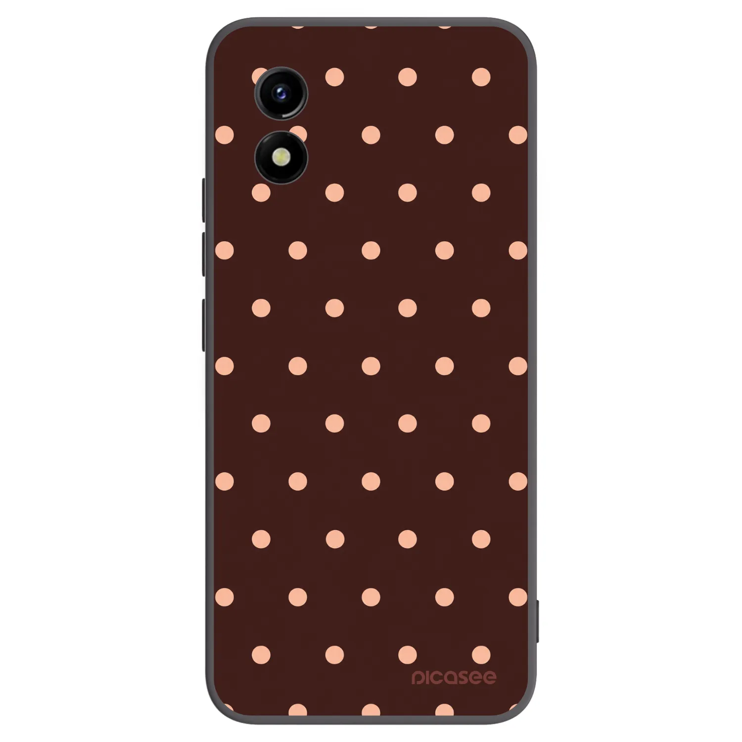 Picasee silikonski črni ovitek za Vivo Y01 - Peach Dots & Chocolate