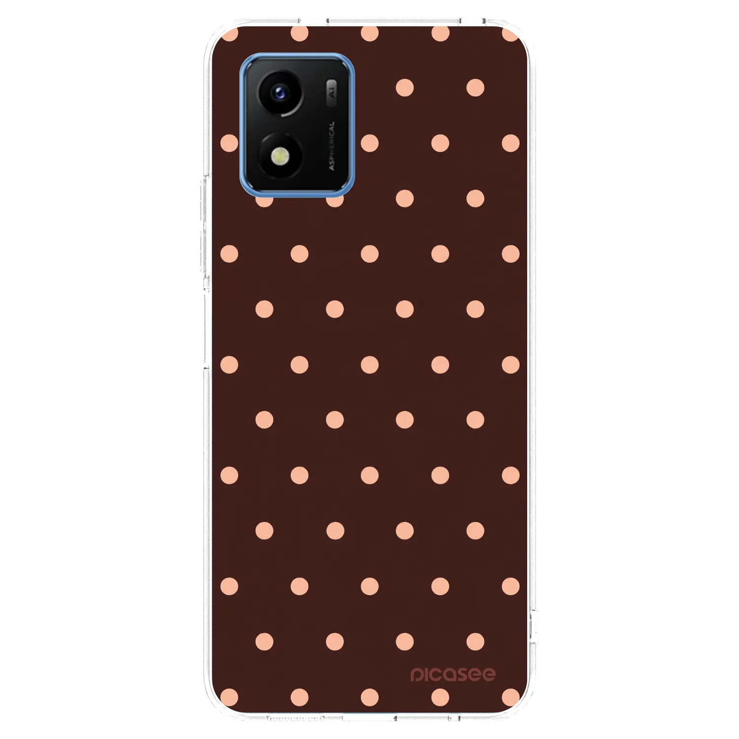 Picasee silikonski prozorni ovitek za Vivo Y01 - Peach Dots & Chocolate