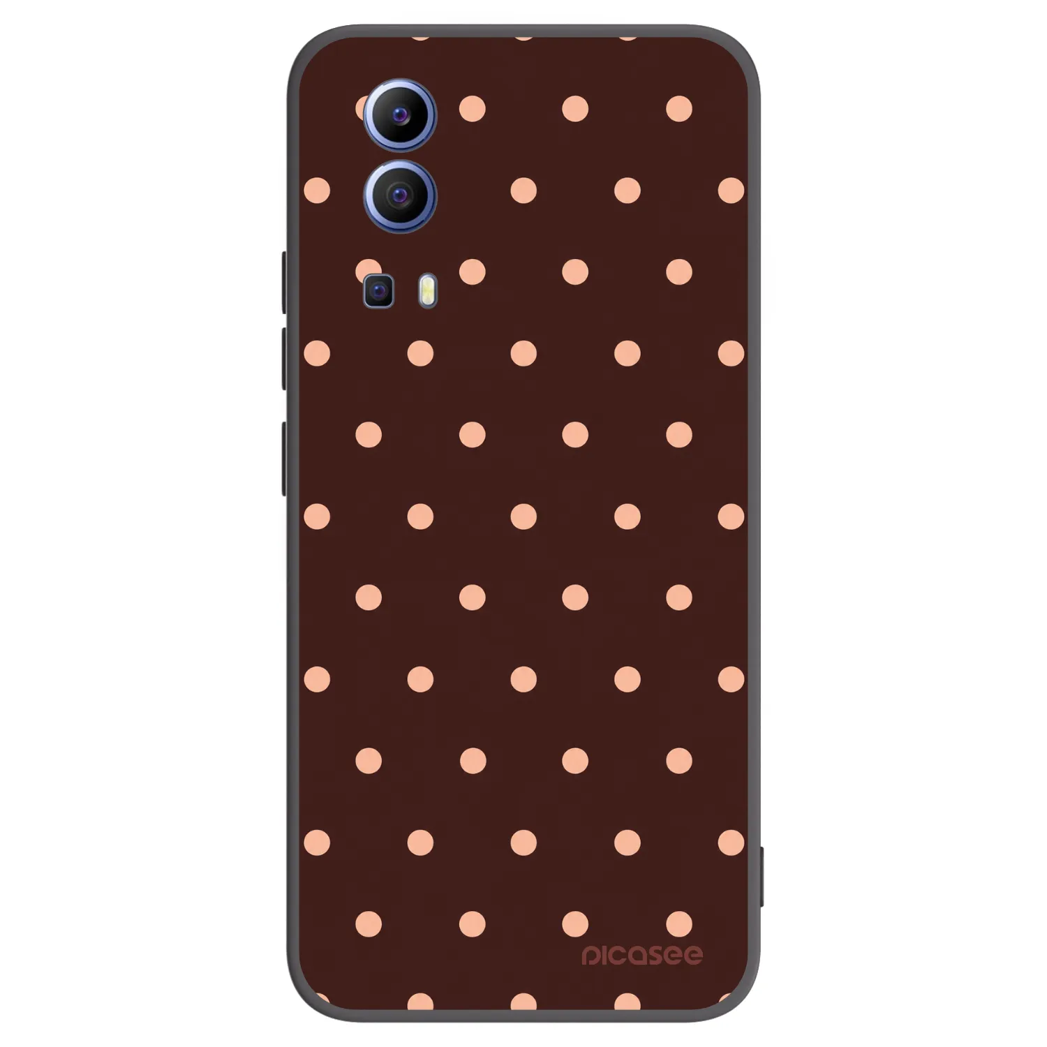 Picasee silikonski črni ovitek za Vivo Y52 5G - Peach Dots & Chocolate