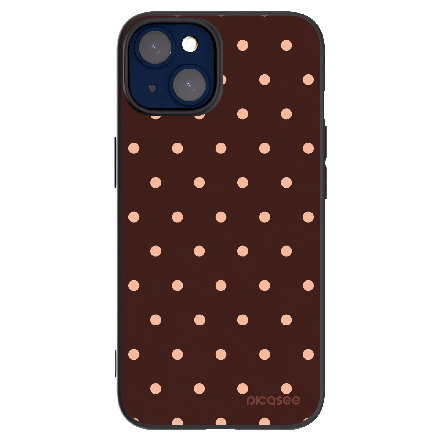 Picasee silikonski črni ovitek za Apple iPhone 14 - Peach Dots & Chocolate