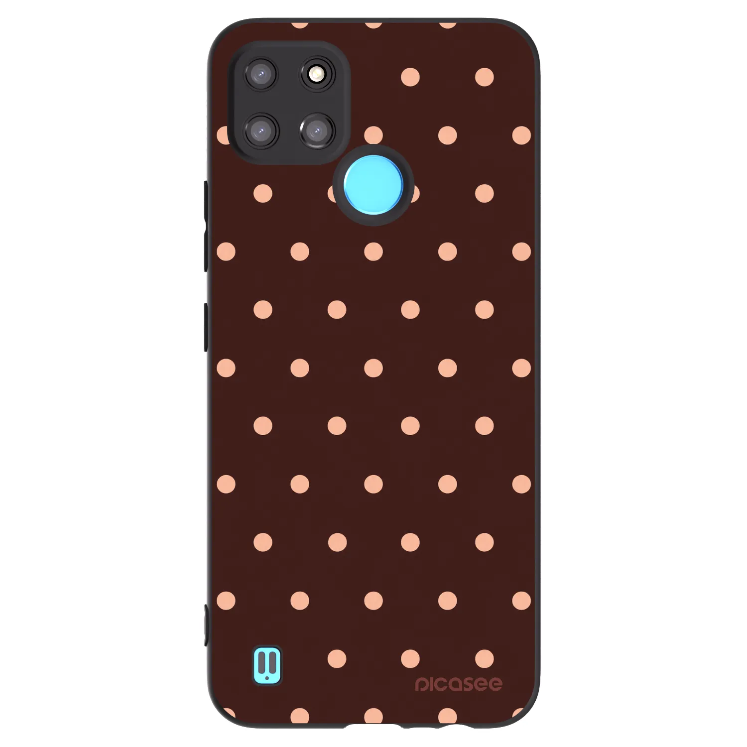 Picasee silikonski črni ovitek za Realme C21Y - Peach Dots & Chocolate