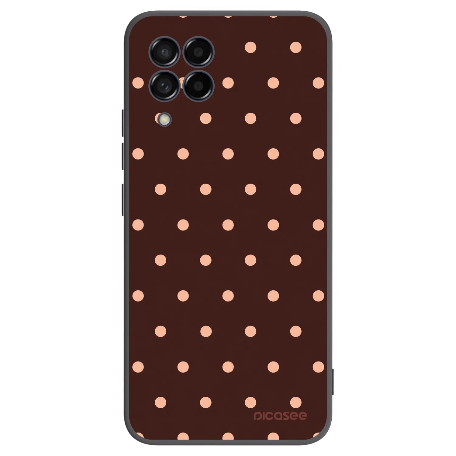 Picasee silikonski črni ovitek za Samsung Galaxy M53 5G - Peach Dots & Chocolate