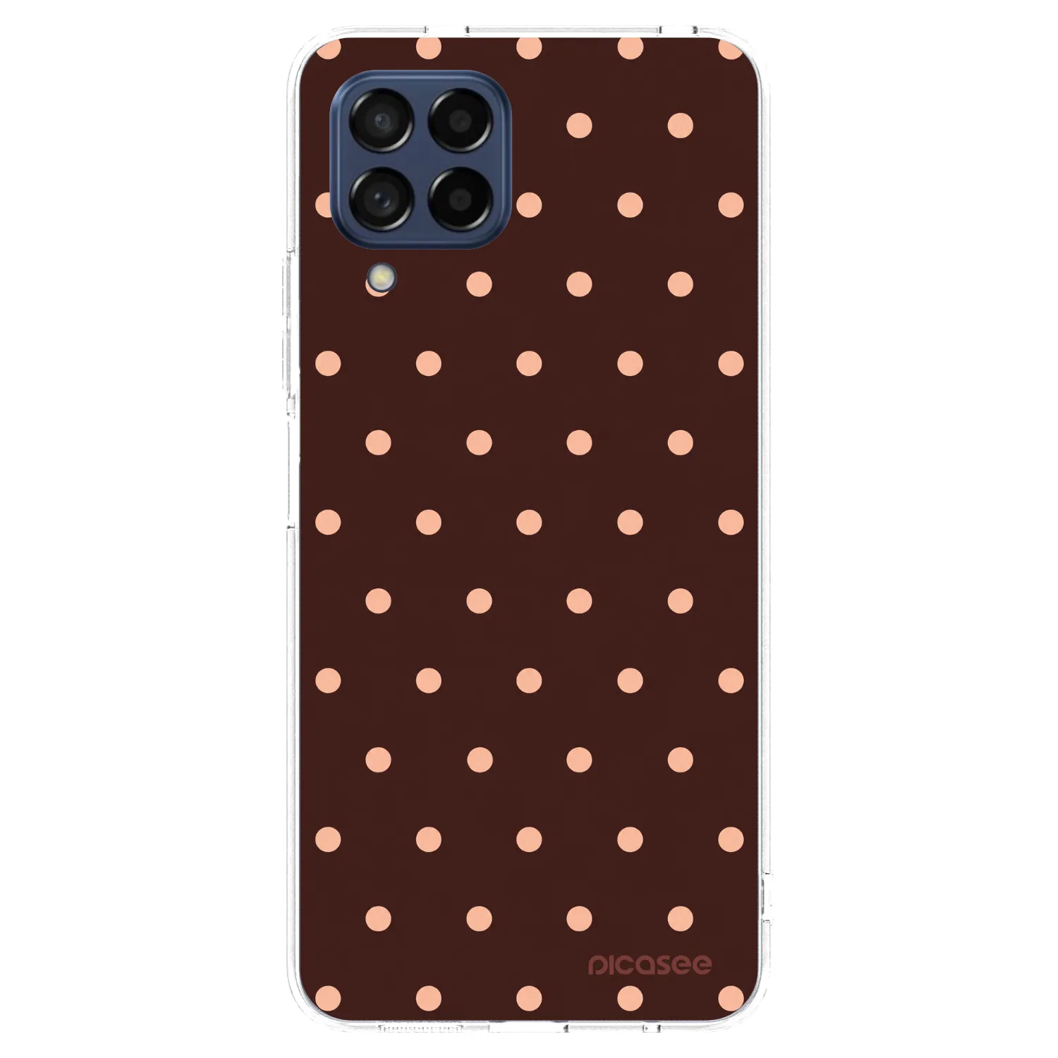 Picasee silikonski prozorni ovitek za Samsung Galaxy M53 5G - Peach Dots & Chocolate