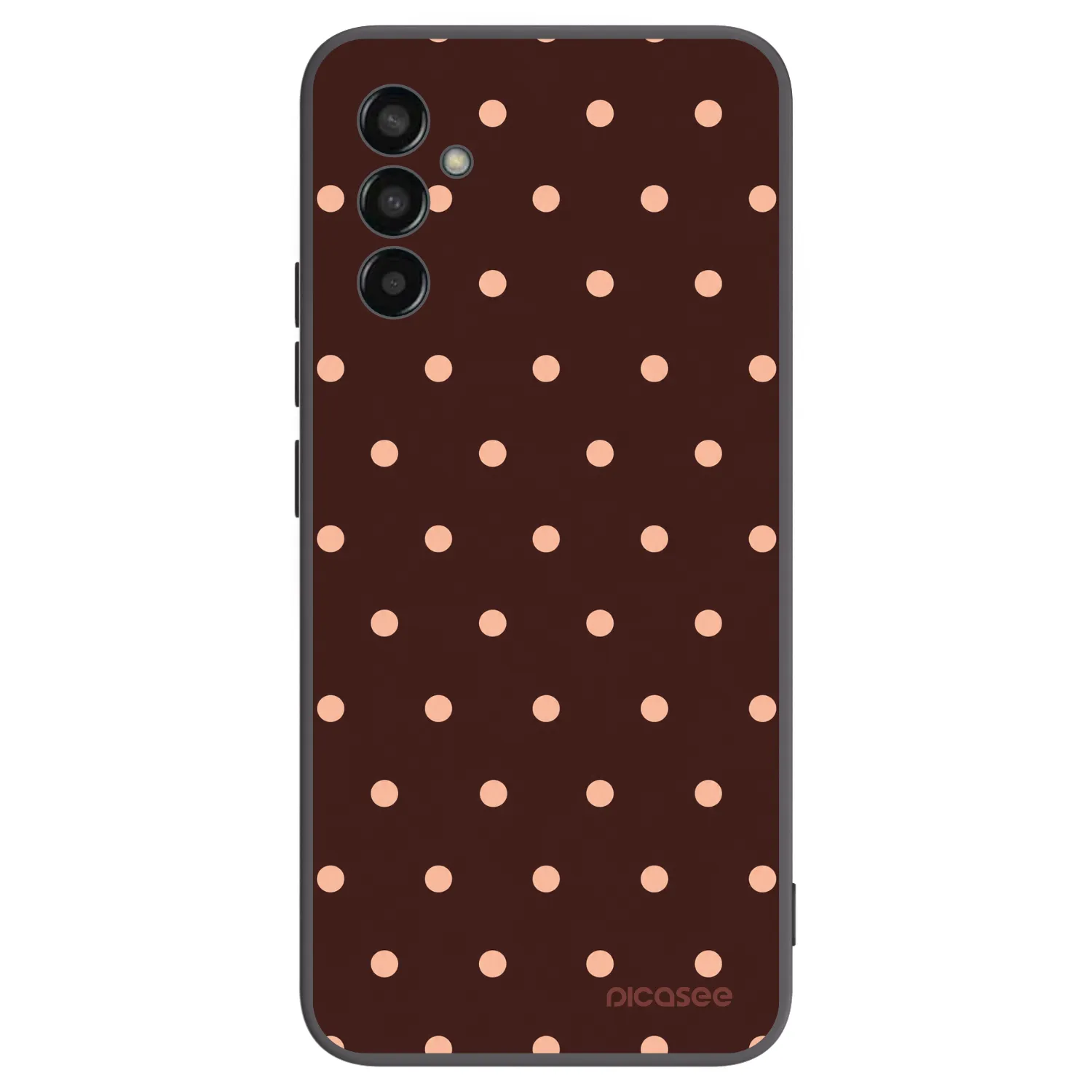 Picasee silikonski črni ovitek za Samsung Galaxy M13 M135F - Peach Dots & Chocolate