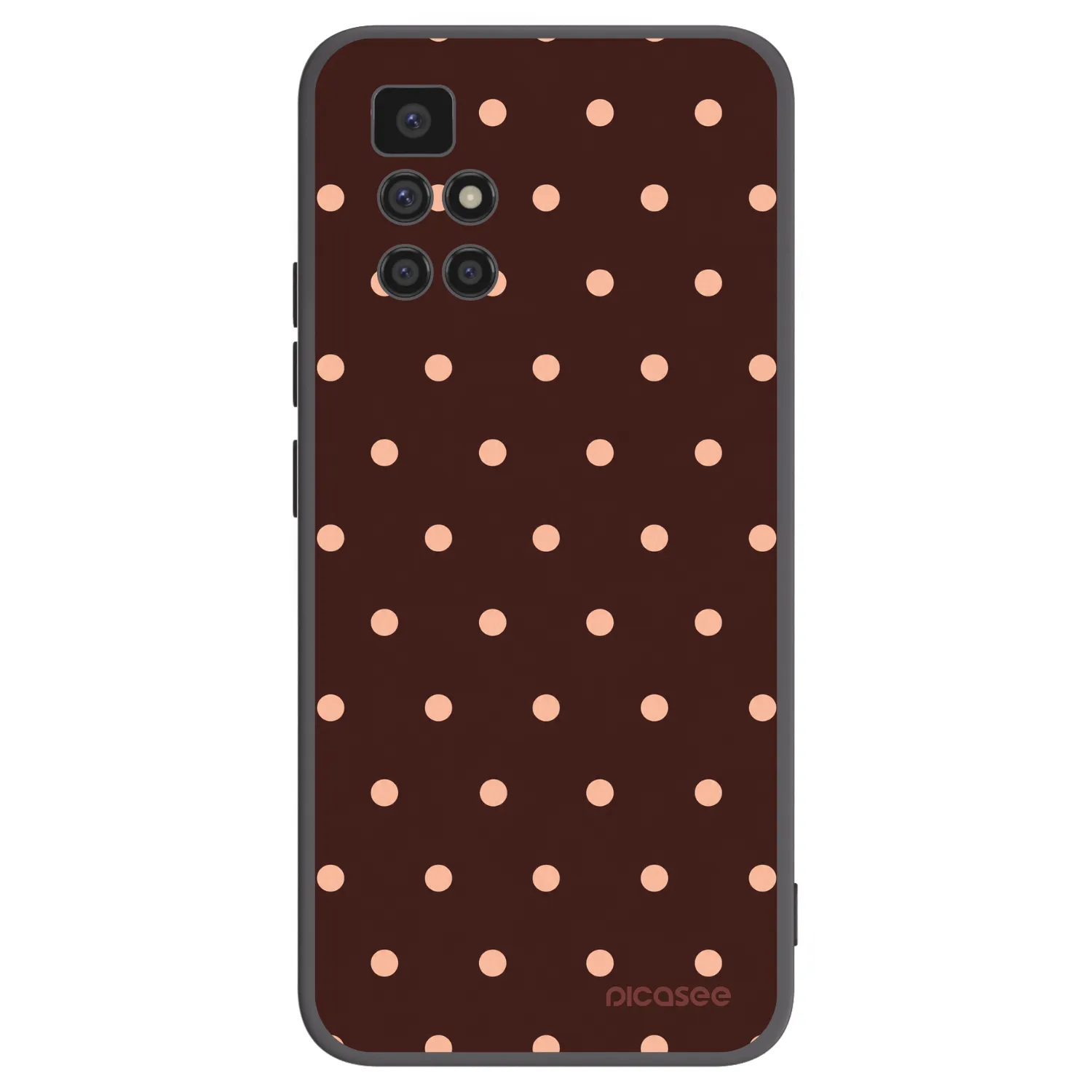Picasee silikonski črni ovitek za Xiaomi Redmi 10 (2022) - Peach Dots & Chocolate