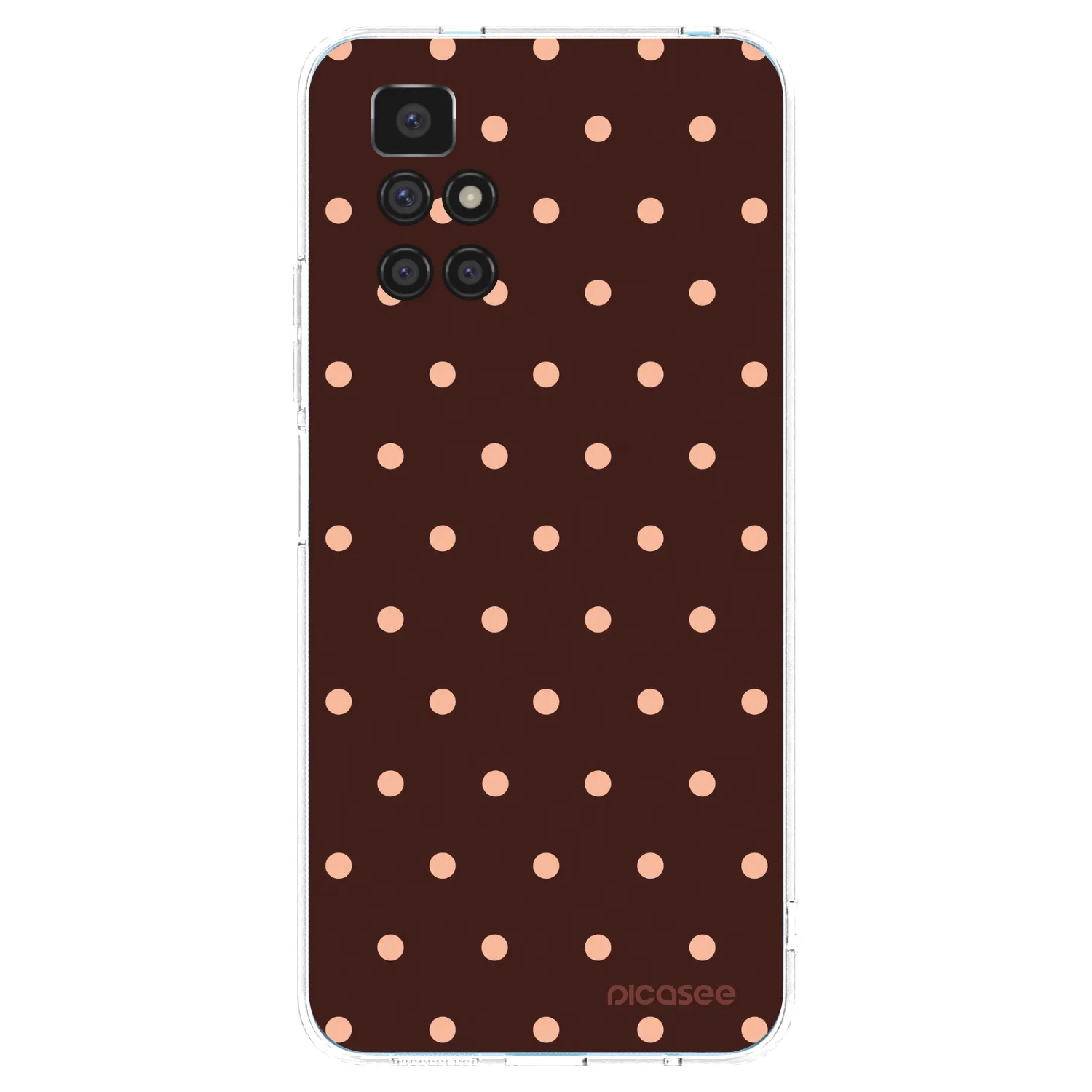 Picasee silikonski prozorni ovitek za Xiaomi Redmi 10 (2022) - Peach Dots & Chocolate