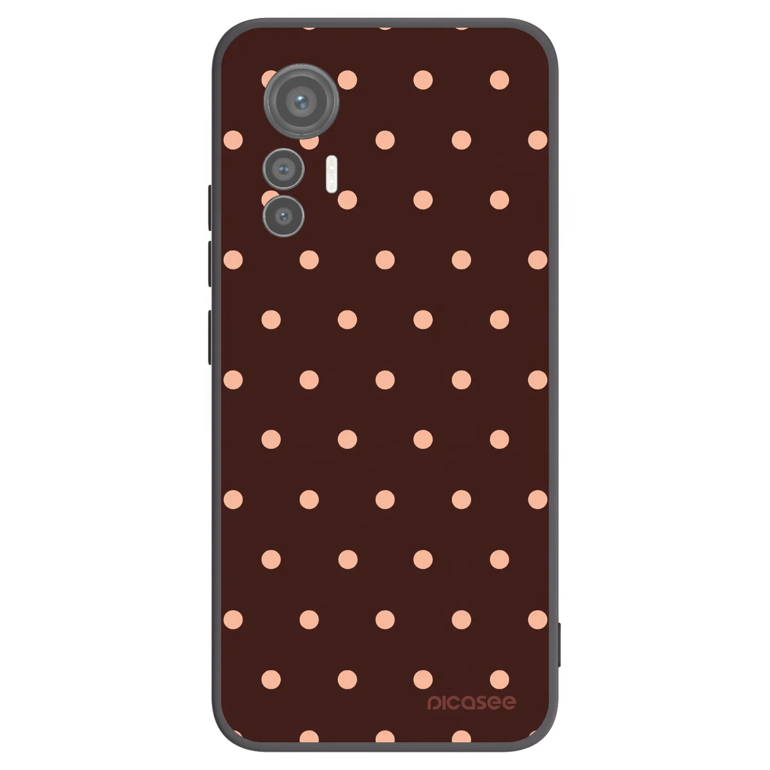 Picasee silikonski črni ovitek za Xiaomi 12 Lite - Peach Dots & Chocolate