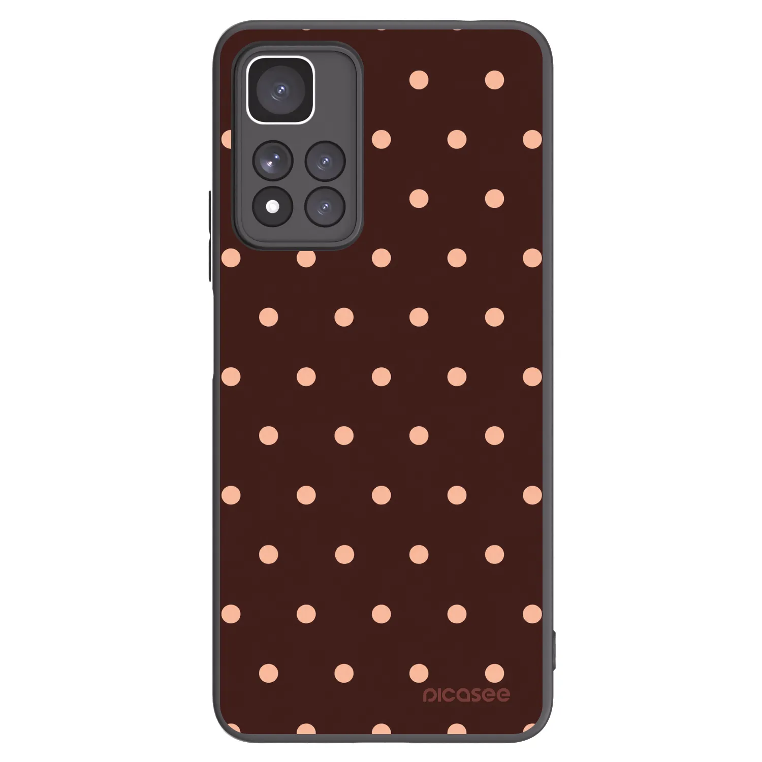 Picasee silikonski črni ovitek za Xiaomi Redmi Note 11 Pro+ 5G - Peach Dots & Chocolate