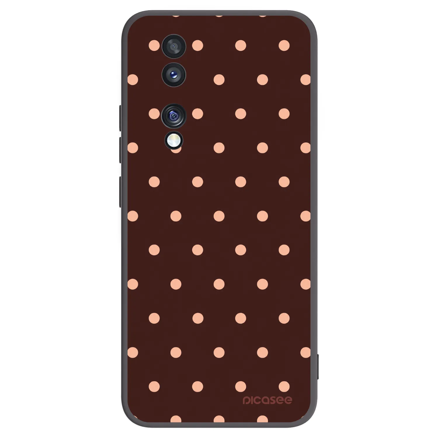 Picasee silikonski črni ovitek za Honor 70 - Peach Dots & Chocolate