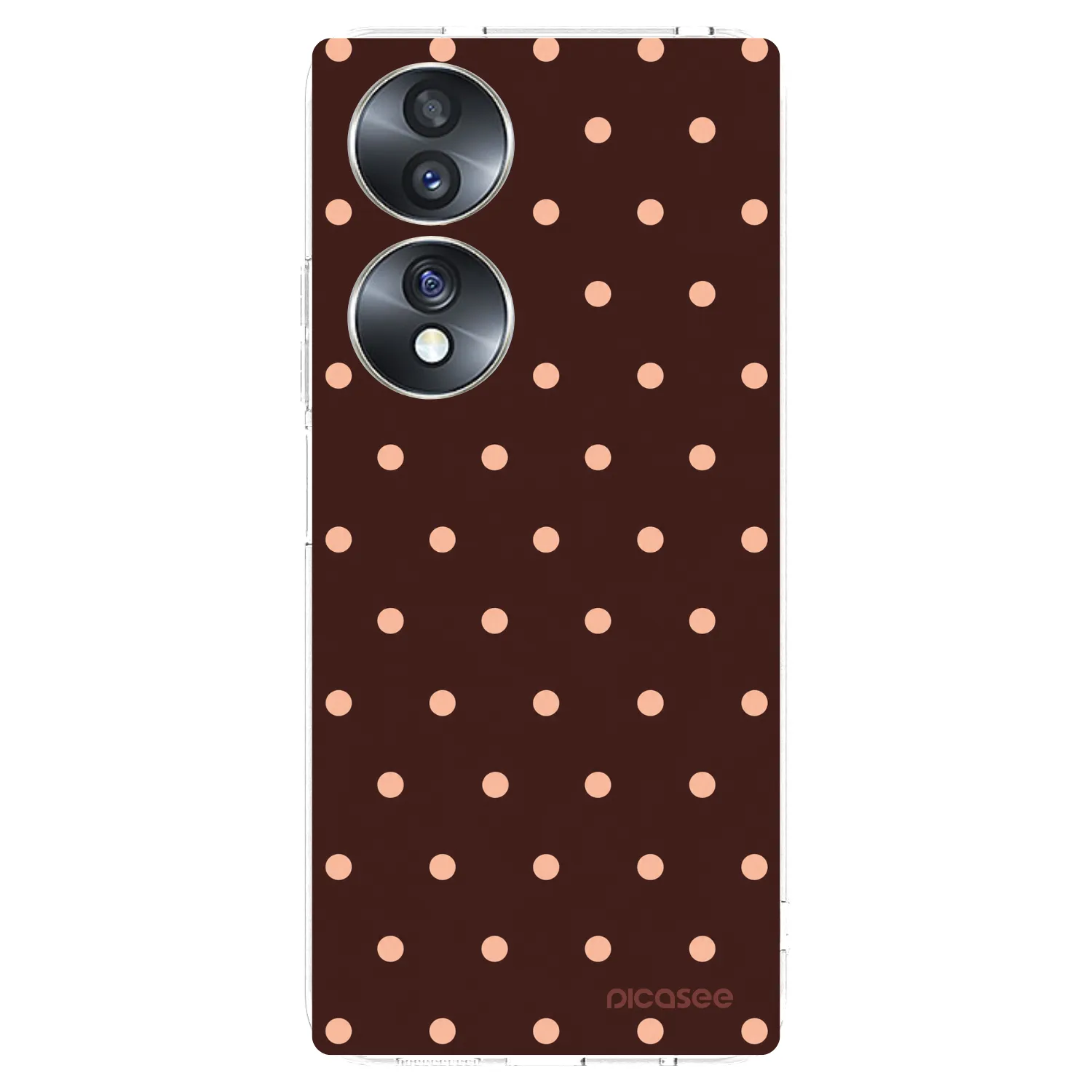 Picasee silikonski prozorni ovitek za Honor 70 - Peach Dots & Chocolate