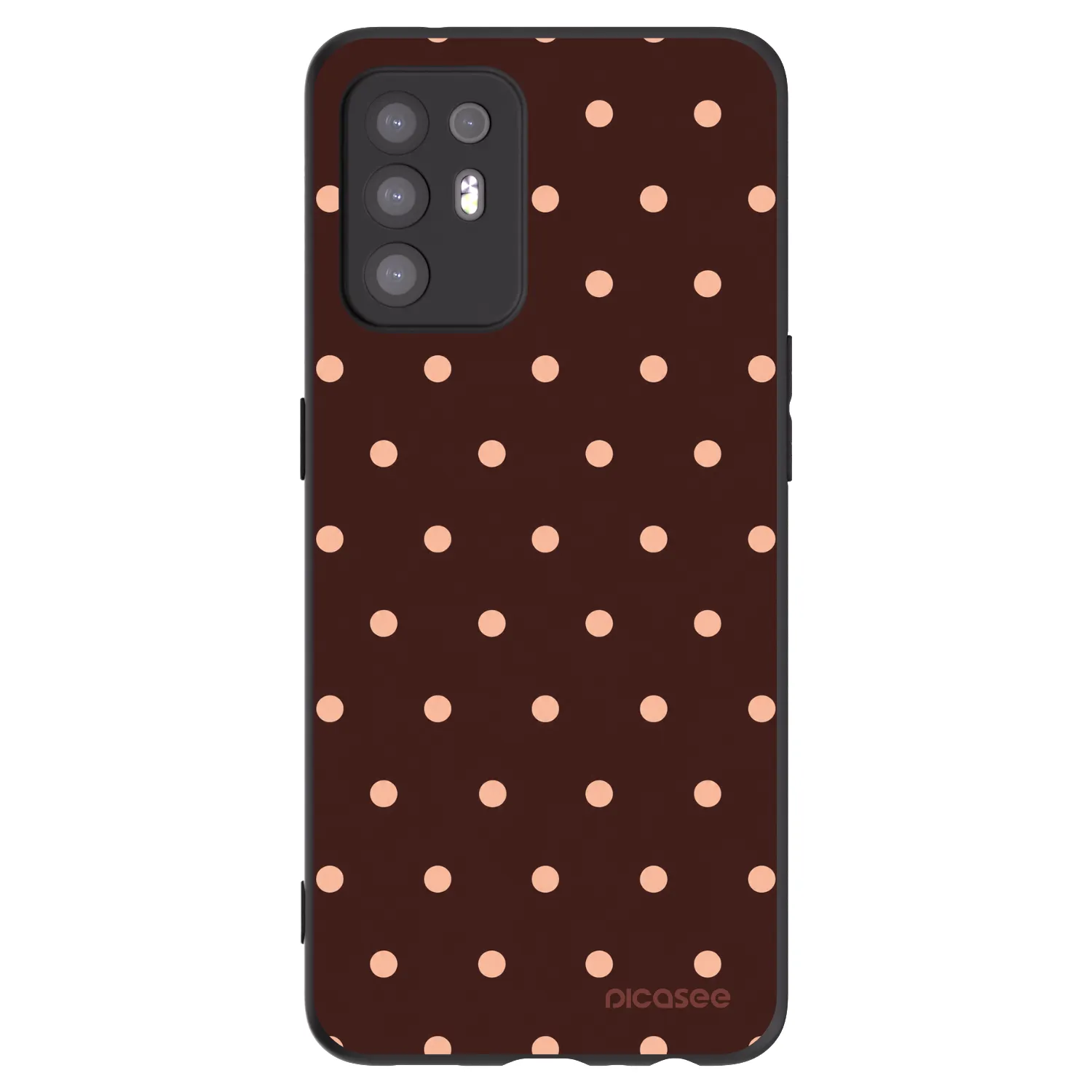 Picasee silikonski črni ovitek za OPPO A94 5G - Peach Dots & Chocolate