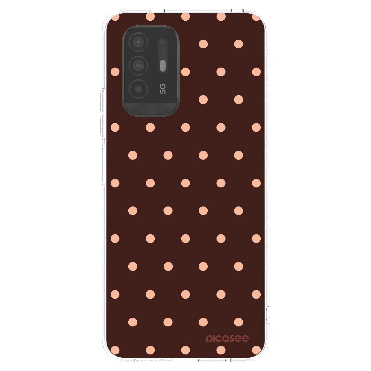 Picasee silikonski prozorni ovitek za OPPO A94 5G - Peach Dots & Chocolate