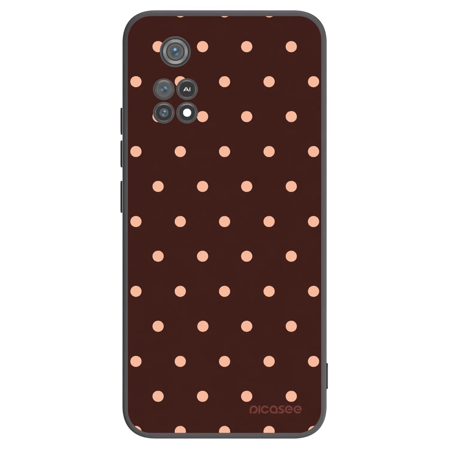 Picasee silikonski črni ovitek za Xiaomi Poco M4 Pro - Peach Dots & Chocolate