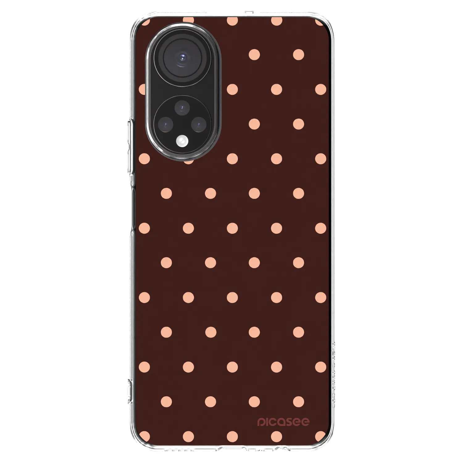 Picasee silikonski prozorni ovitek za Honor X7 - Peach Dots & Chocolate