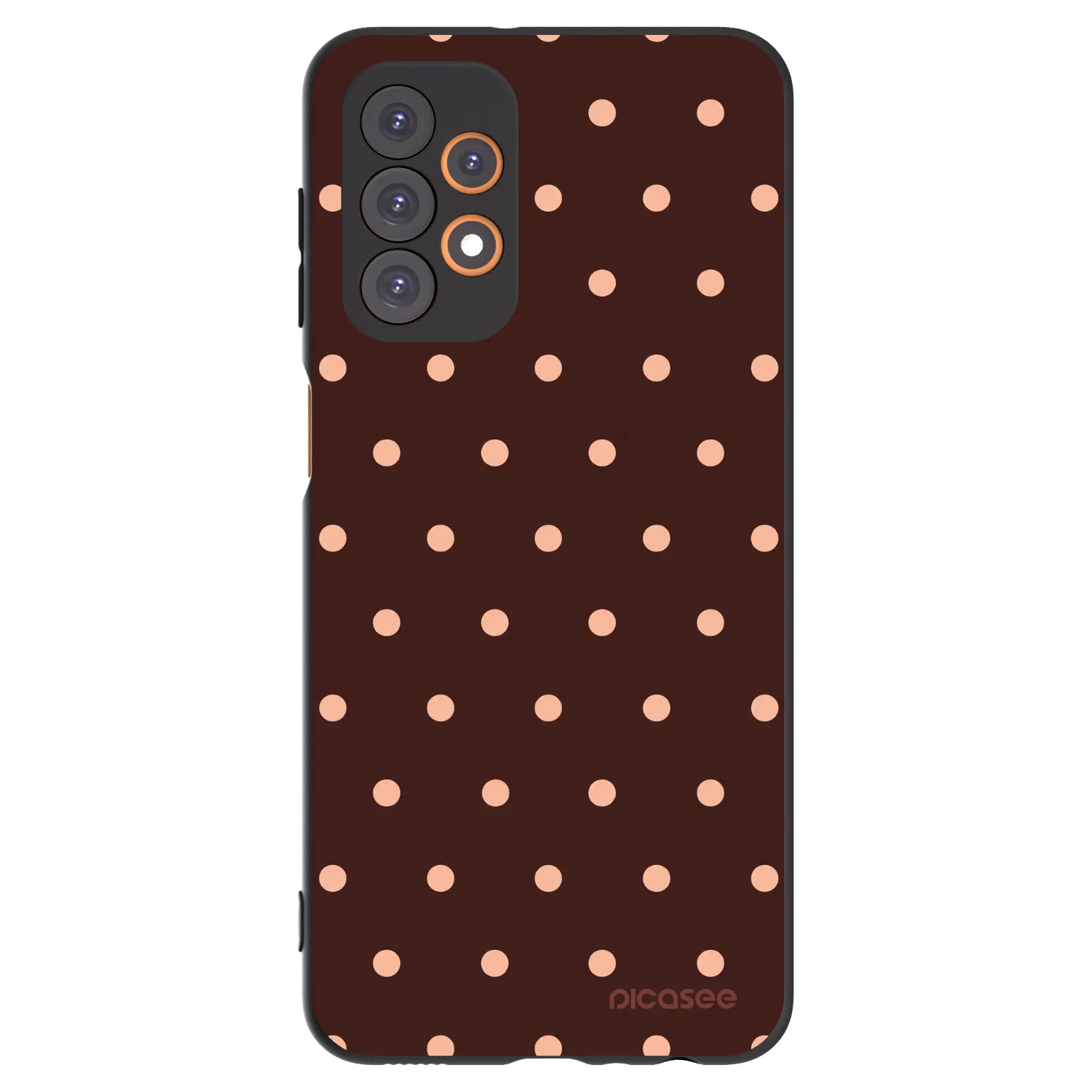 Picasee silikonski črni ovitek za Samsung Galaxy A23 A235F 4G - Peach Dots & Chocolate