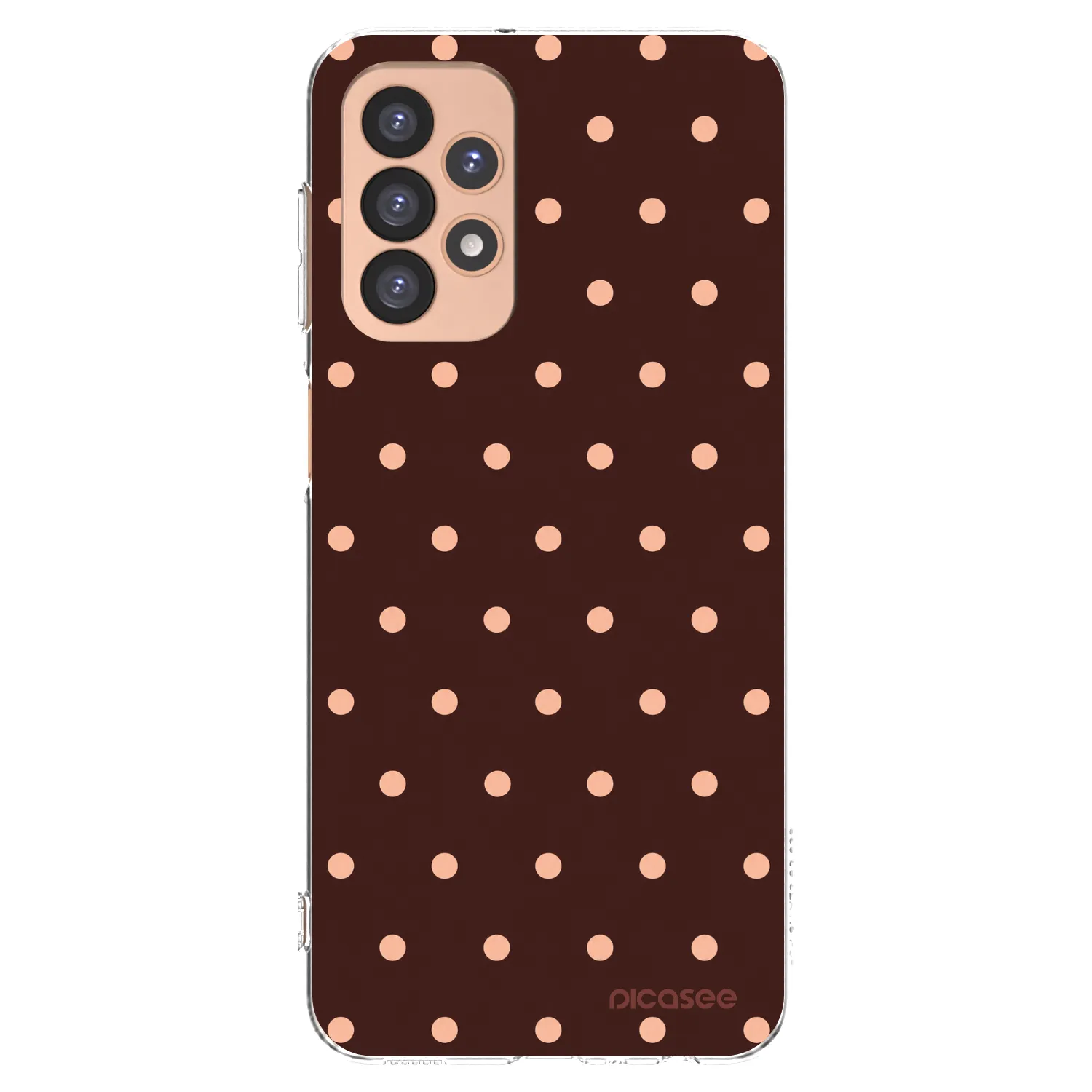 Picasee silikonski prozorni ovitek za Samsung Galaxy A23 A236B 5G - Peach Dots & Chocolate