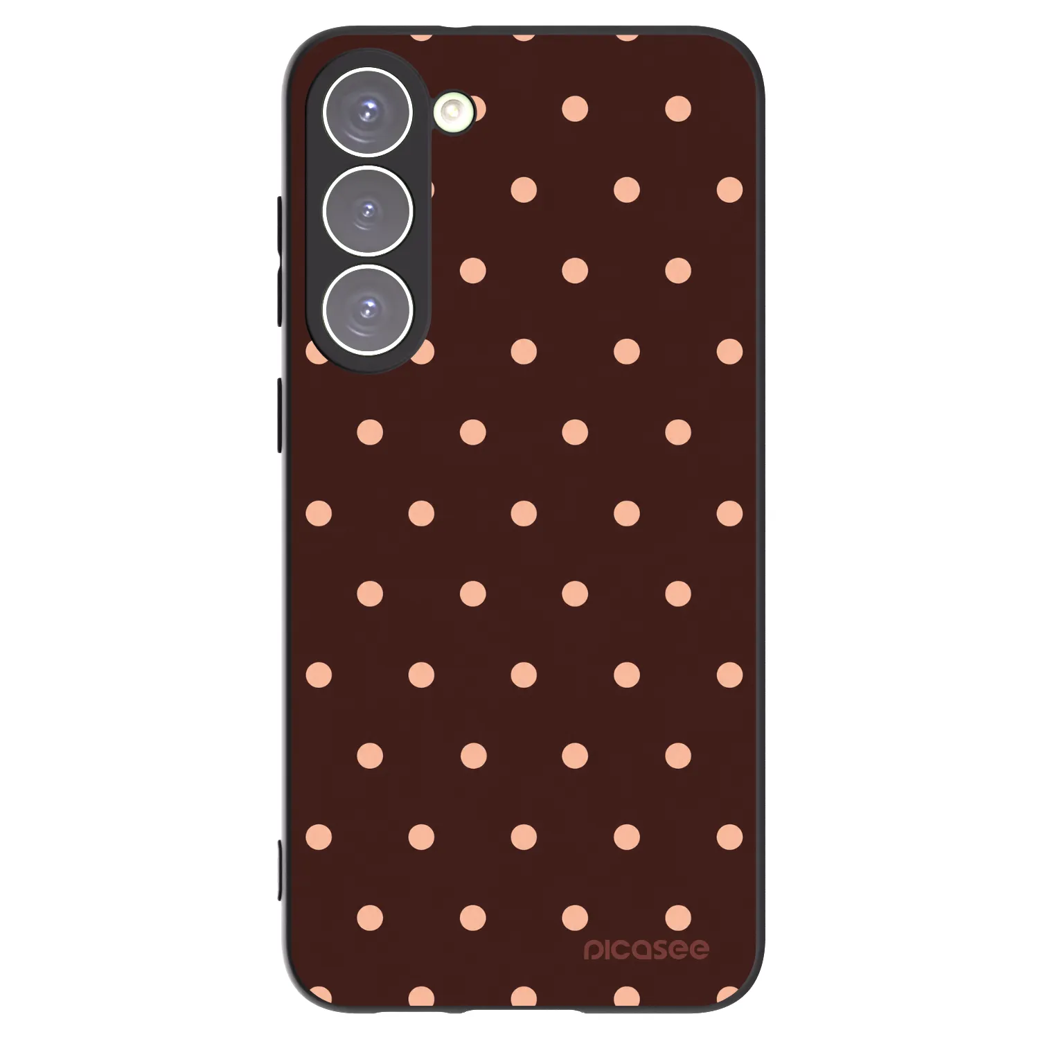 Picasee silikonski črni ovitek za Samsung Galaxy S23+ 5G - Peach Dots & Chocolate