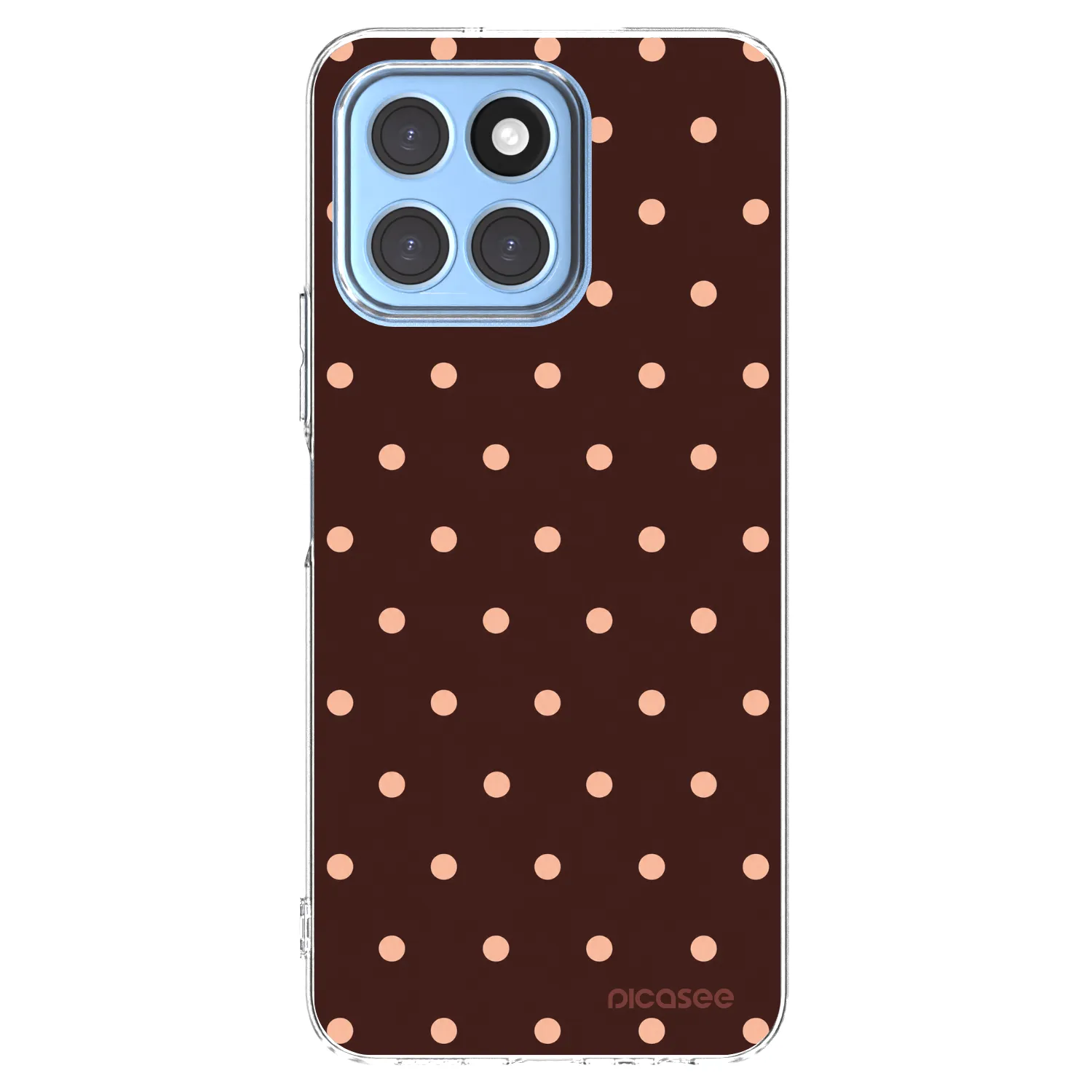 Picasee silikonski prozorni ovitek za Honor X8 5G - Peach Dots & Chocolate