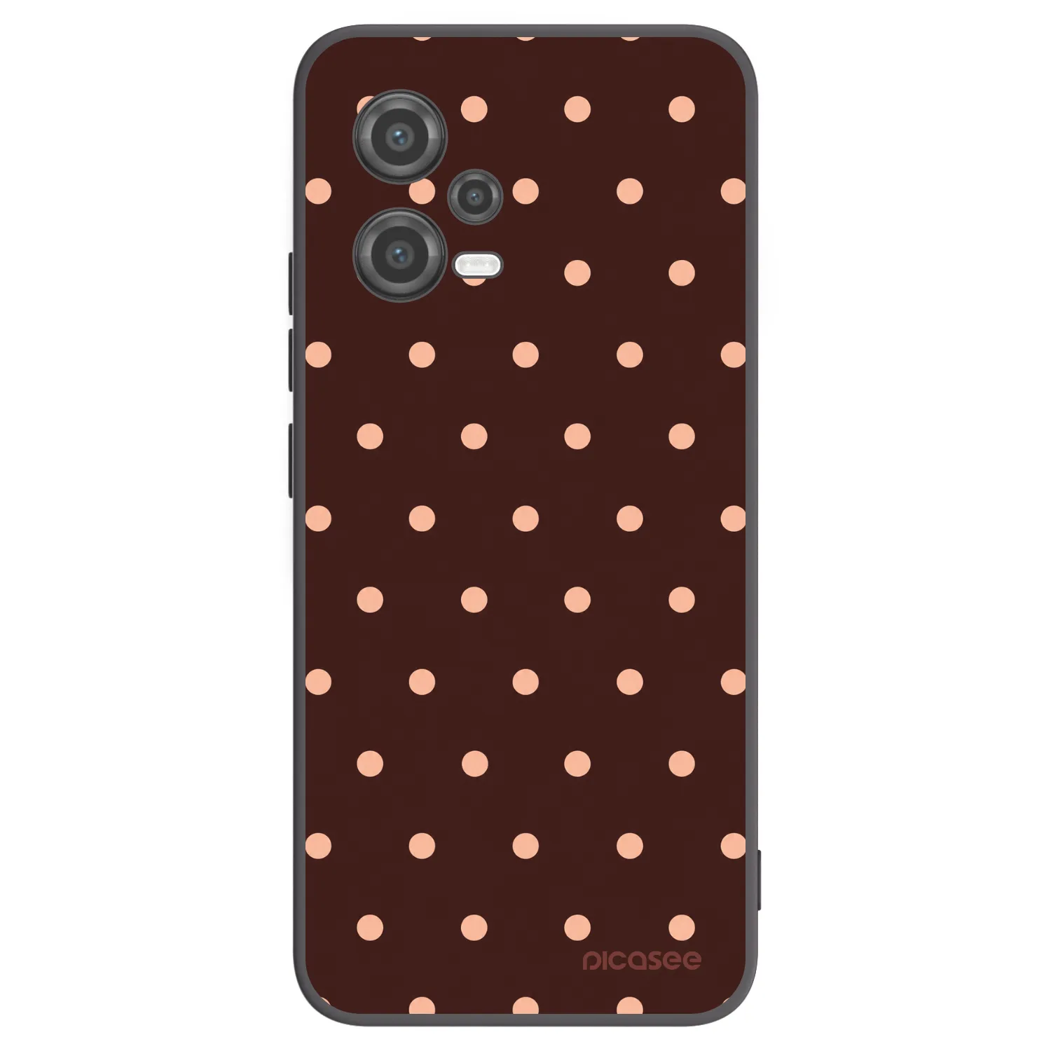 Picasee silikonski črni ovitek za Xiaomi Poco X5 - Peach Dots & Chocolate