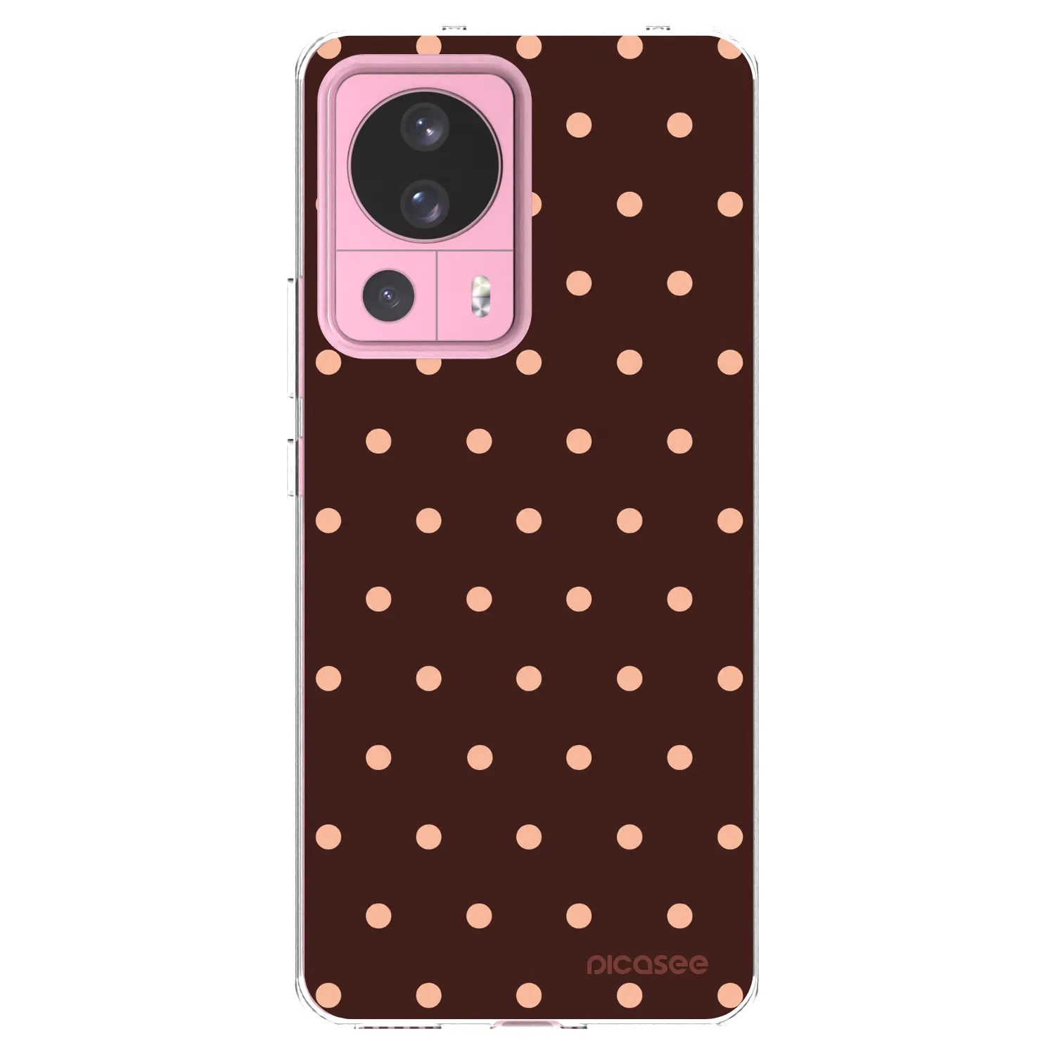Picasee silikonski prozorni ovitek za Xiaomi 13 Lite - Peach Dots & Chocolate
