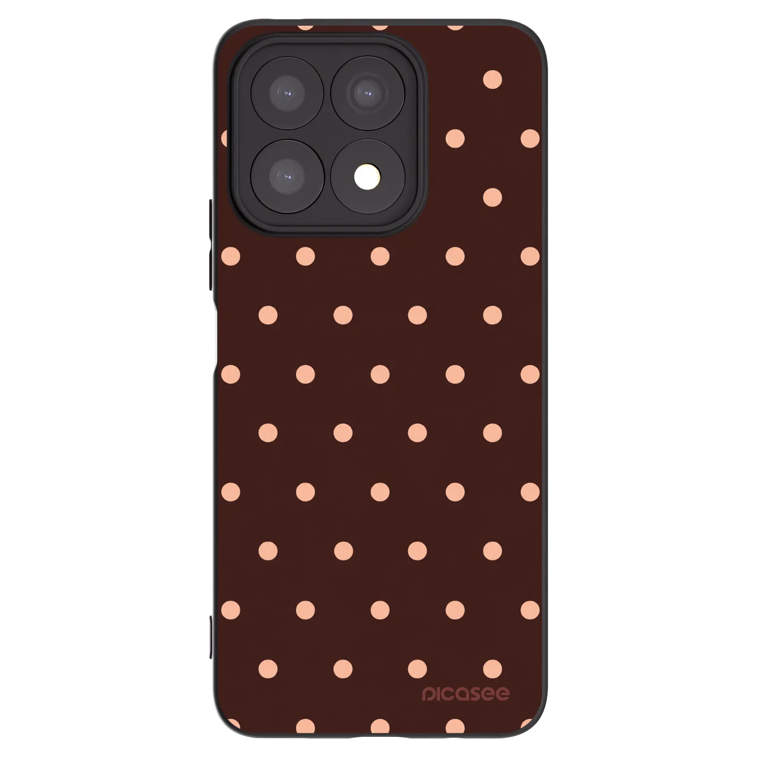 Picasee silikonski črni ovitek za Honor X8a - Peach Dots & Chocolate