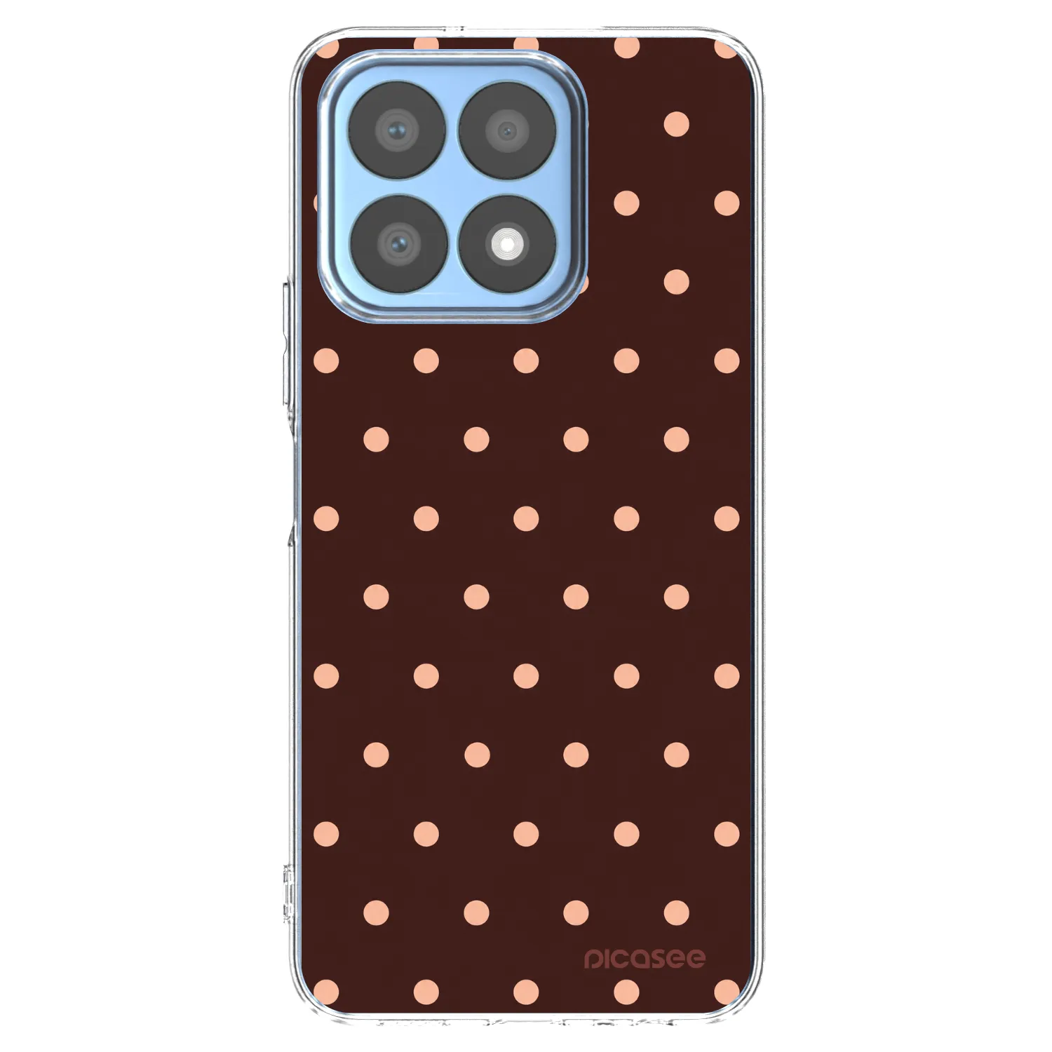 Picasee silikonski prozorni ovitek za Honor X8a - Peach Dots & Chocolate