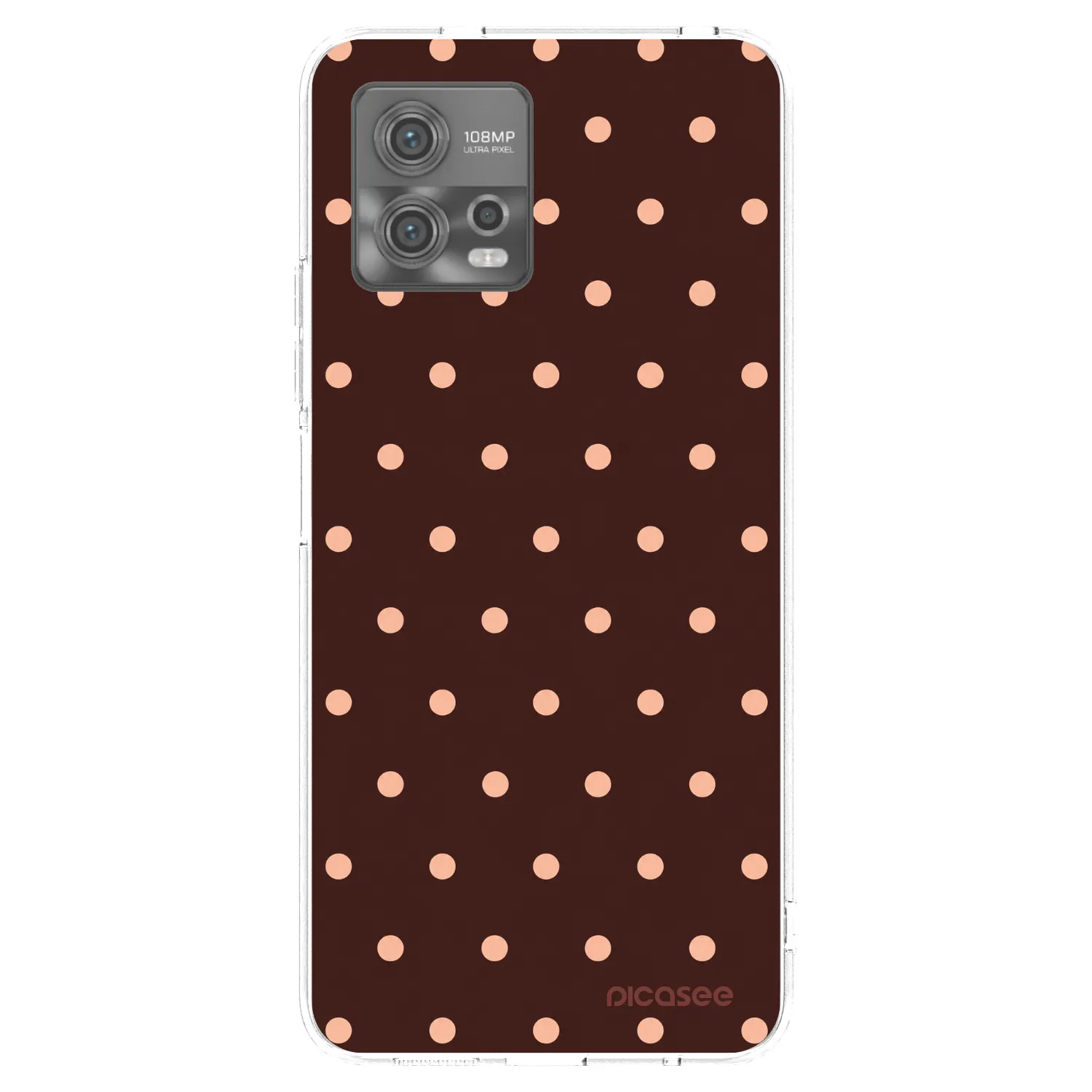 Picasee silikonski prozorni ovitek za Motorola Moto G72 - Peach Dots & Chocolate