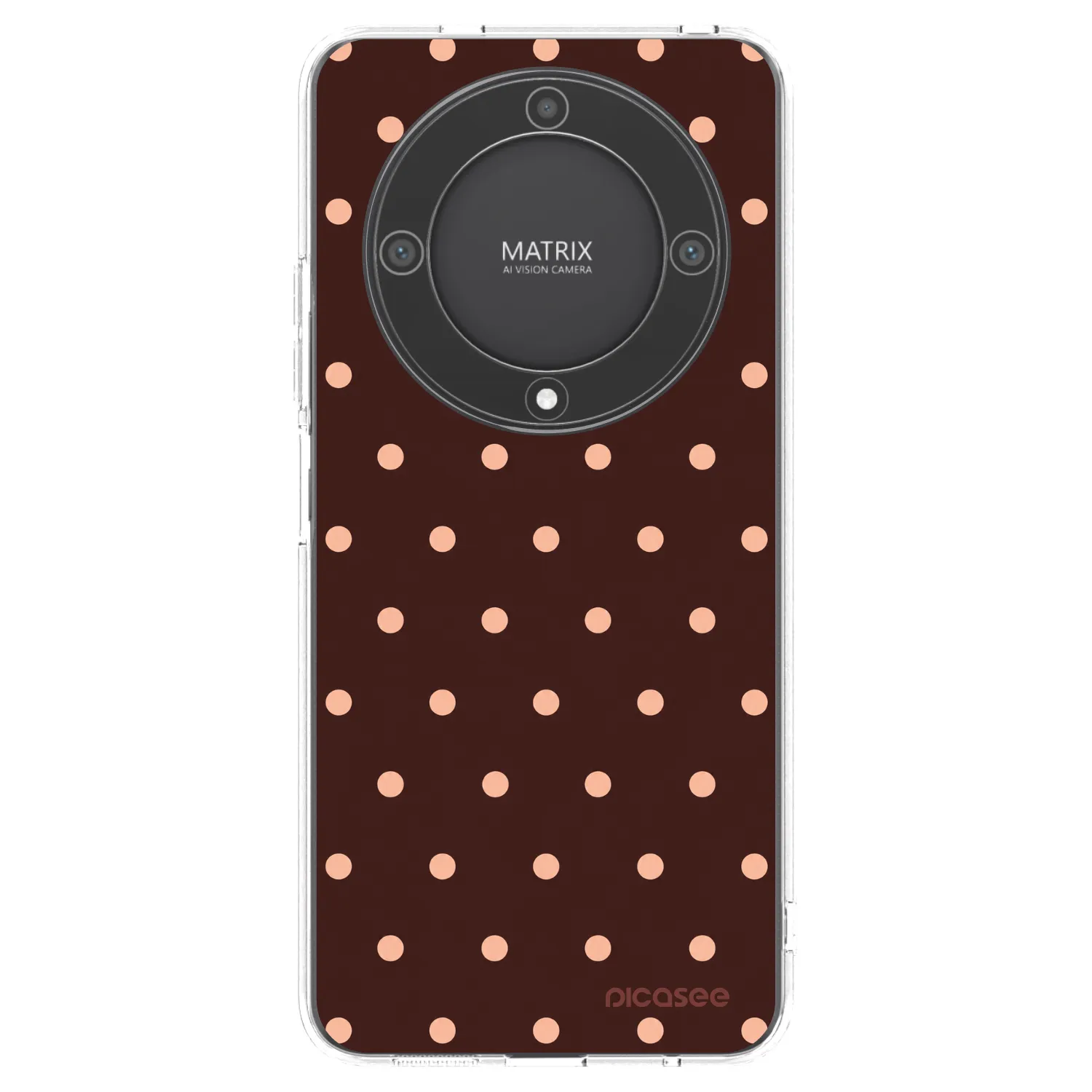 Picasee silikonski prozorni ovitek za Honor Magic5 Lite 5G - Peach Dots & Chocolate