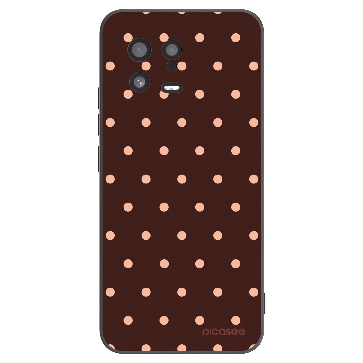 Picasee silikonski črni ovitek za Xiaomi 13 - Peach Dots & Chocolate