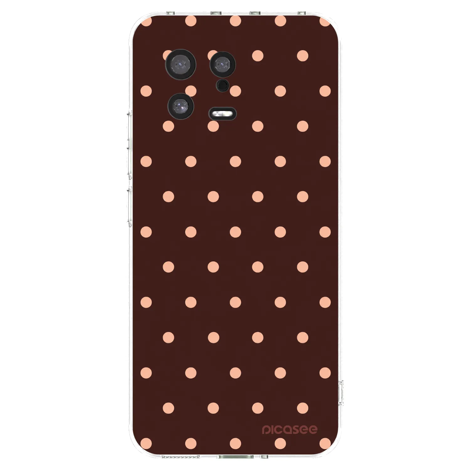 Picasee silikonski prozorni ovitek za Xiaomi 13 - Peach Dots & Chocolate