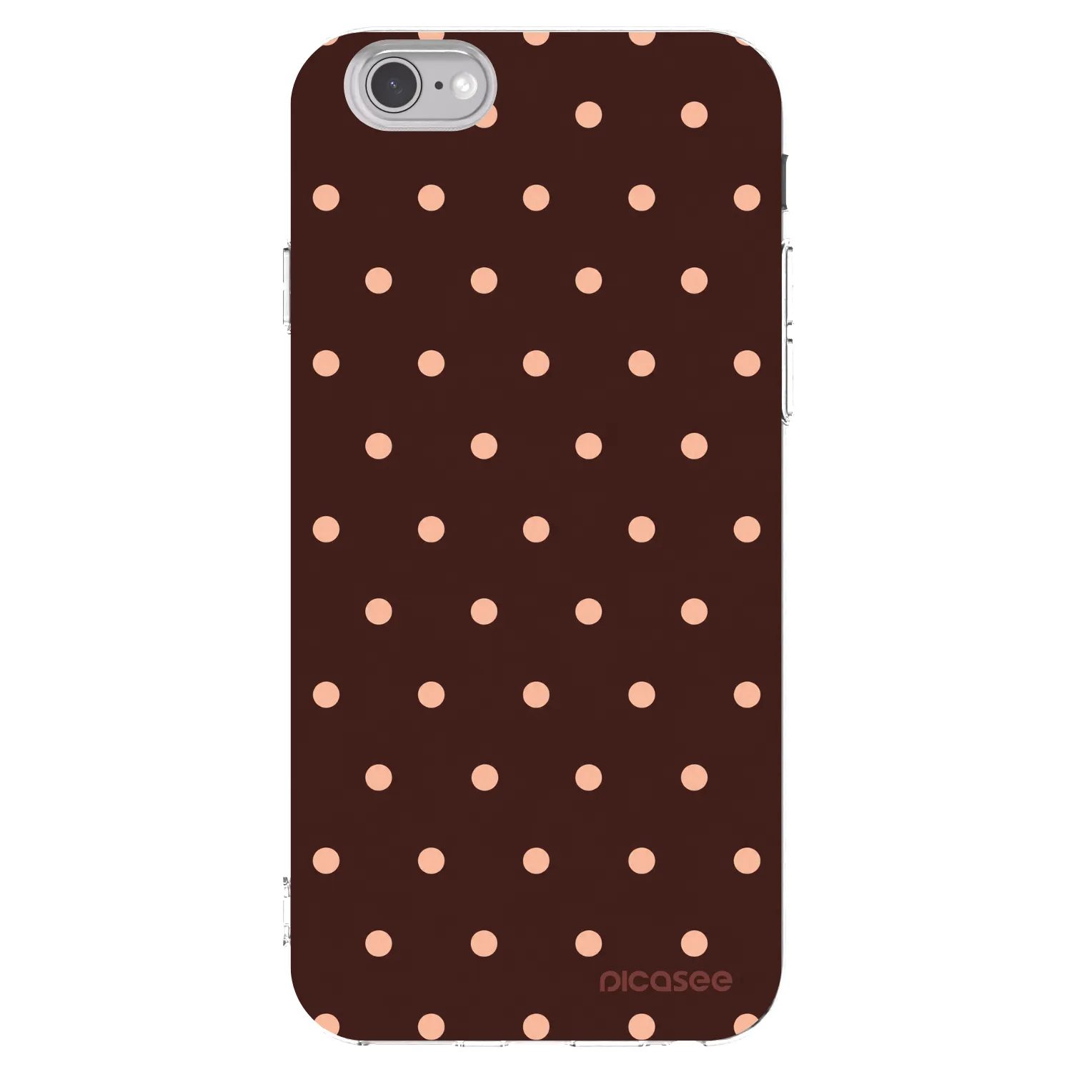 Picasee silikonski prozorni ovitek za Apple iPhone 6/6S - Peach Dots & Chocolate