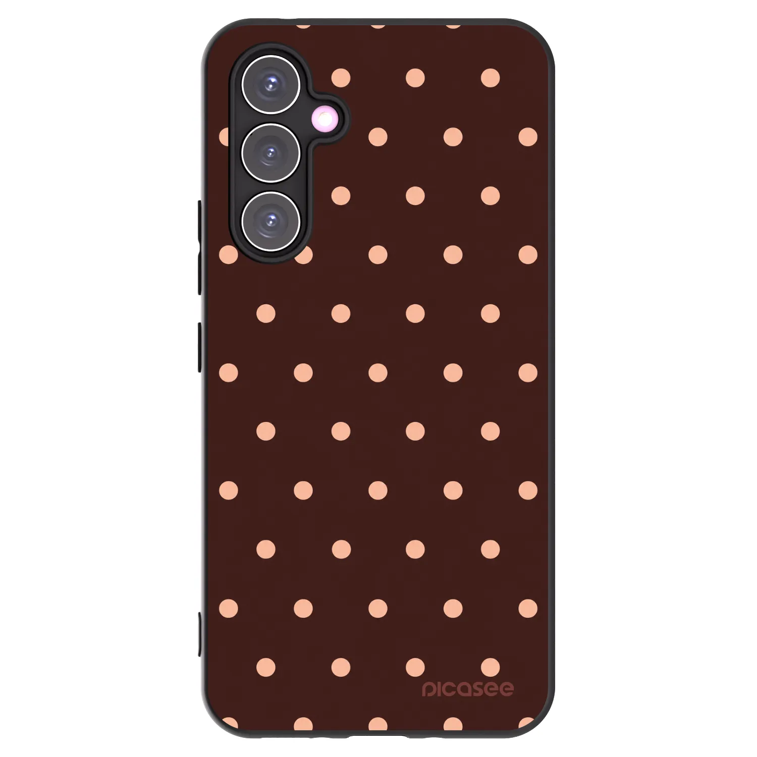 Picasee silikonski črni ovitek za Samsung Galaxy A54 5G A546B - Peach Dots & Chocolate