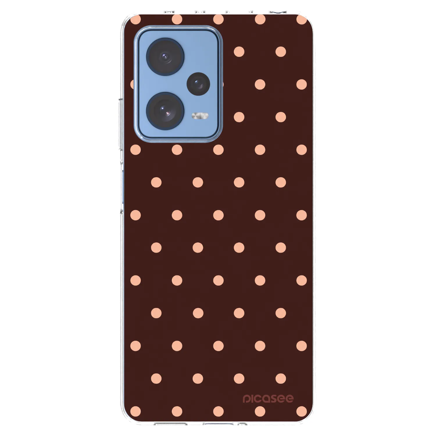 Picasee silikonski prozorni ovitek za Xiaomi Redmi Note 12 Pro 5G - Peach Dots & Chocolate