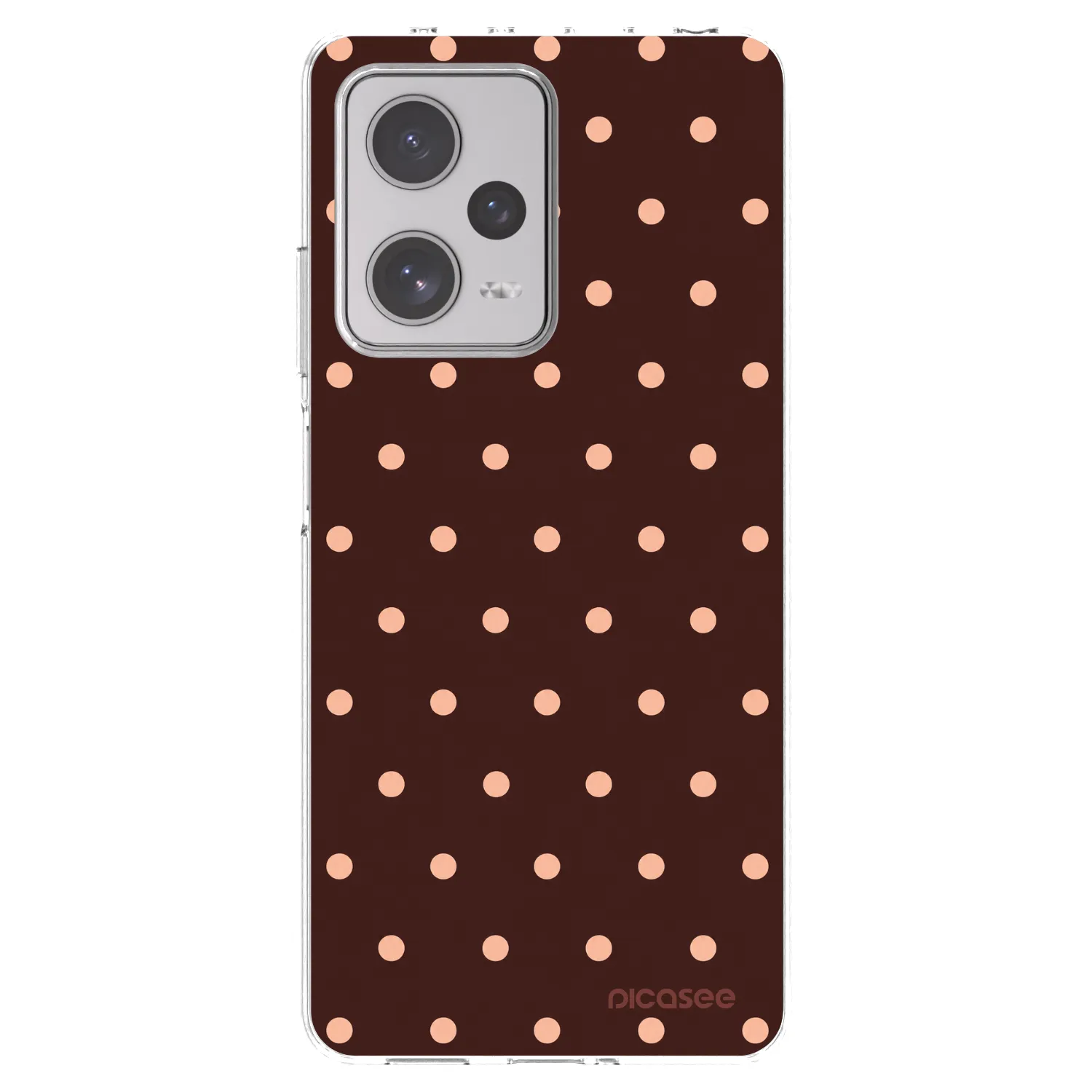 Picasee silikonski prozorni ovitek za Xiaomi Redmi Note 12 Pro+ 5G - Peach Dots & Chocolate
