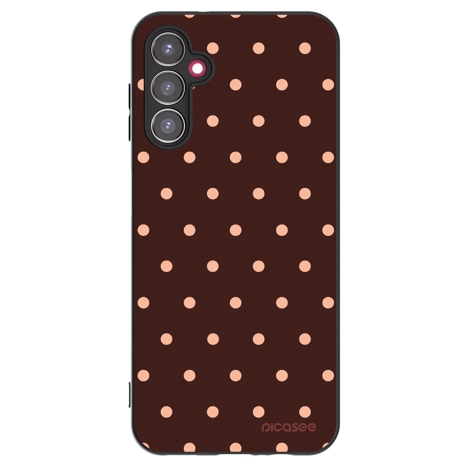 Picasee silikonski črni ovitek za Samsung Galaxy A14 4G A145R - Peach Dots & Chocolate