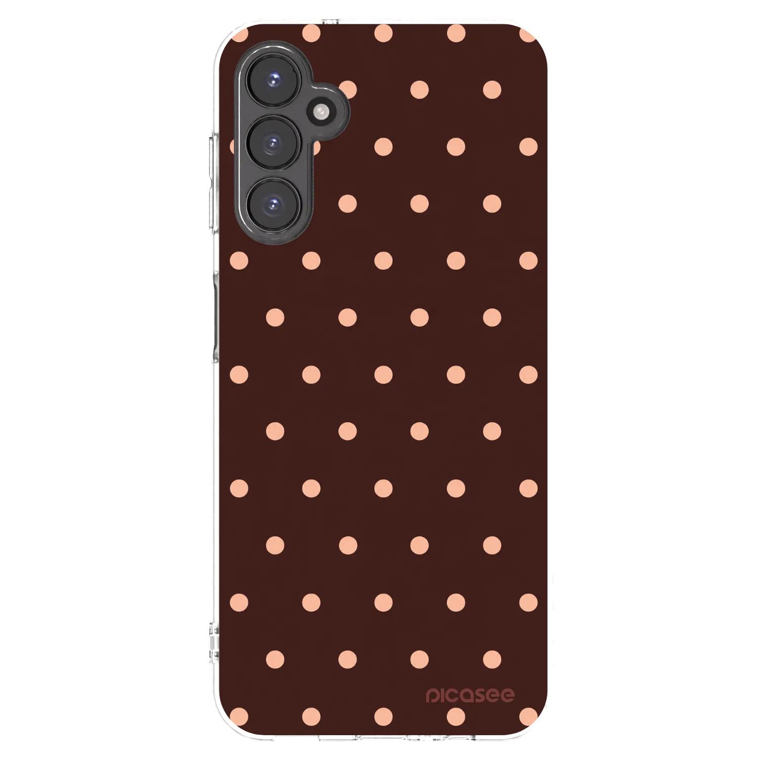 Picasee silikonski prozorni ovitek za Samsung Galaxy A14 4G A145R - Peach Dots & Chocolate