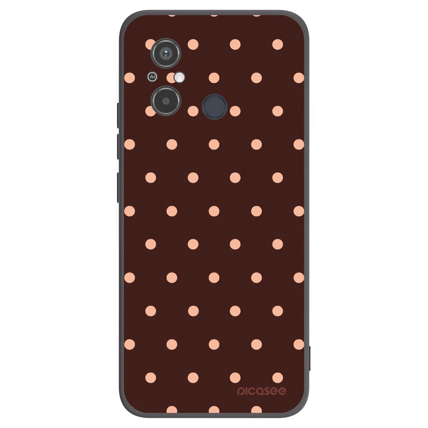 Picasee silikonski črni ovitek za Xiaomi Redmi 12C - Peach Dots & Chocolate