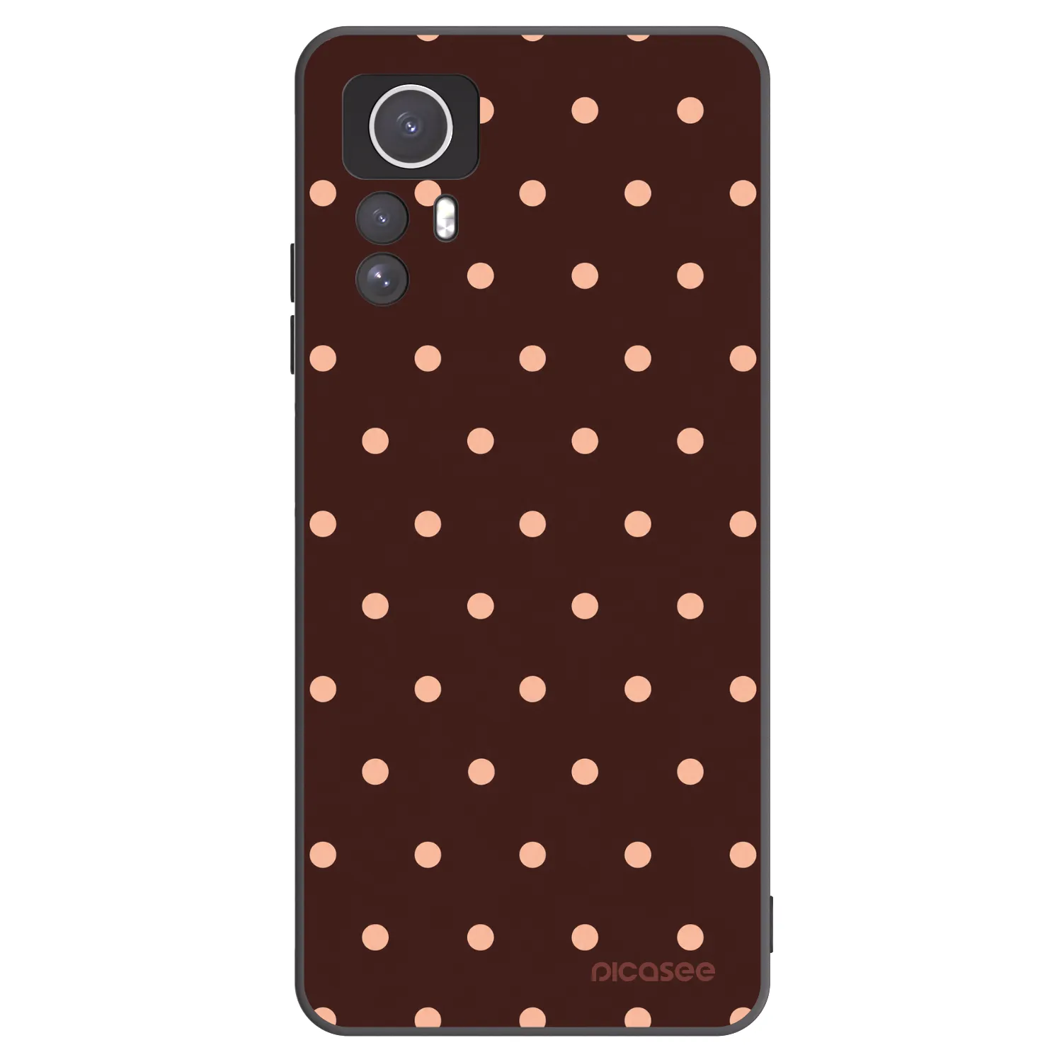 Picasee silikonski črni ovitek za Xiaomi Redmi Note 12S - Peach Dots & Chocolate