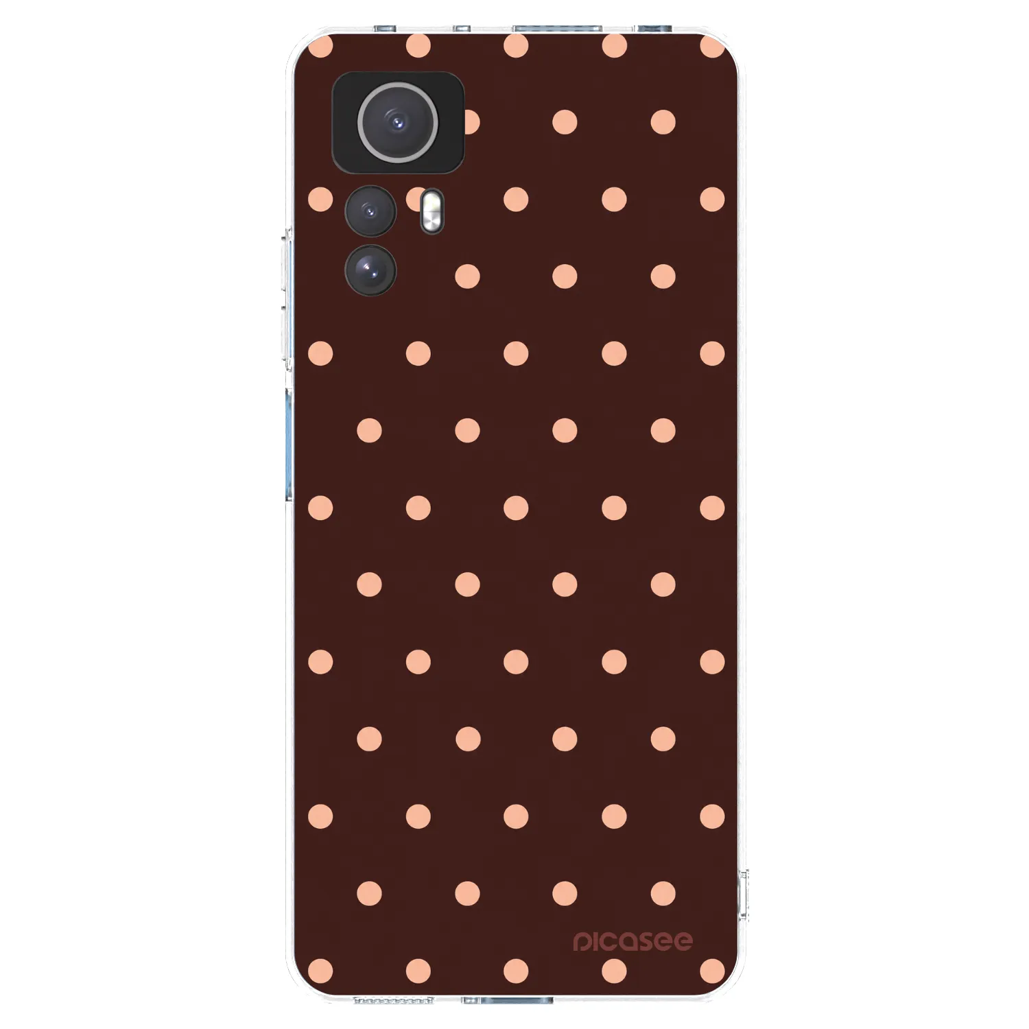 Picasee silikonski prozorni ovitek za Xiaomi Redmi Note 12S - Peach Dots & Chocolate