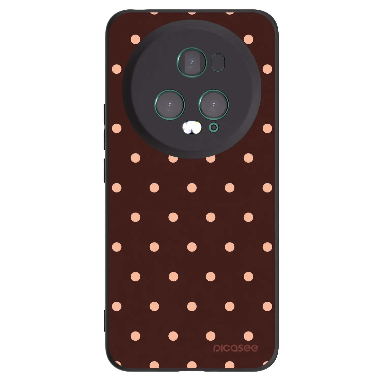 Picasee silikonski črni ovitek za Honor Magic5 Pro - Peach Dots & Chocolate