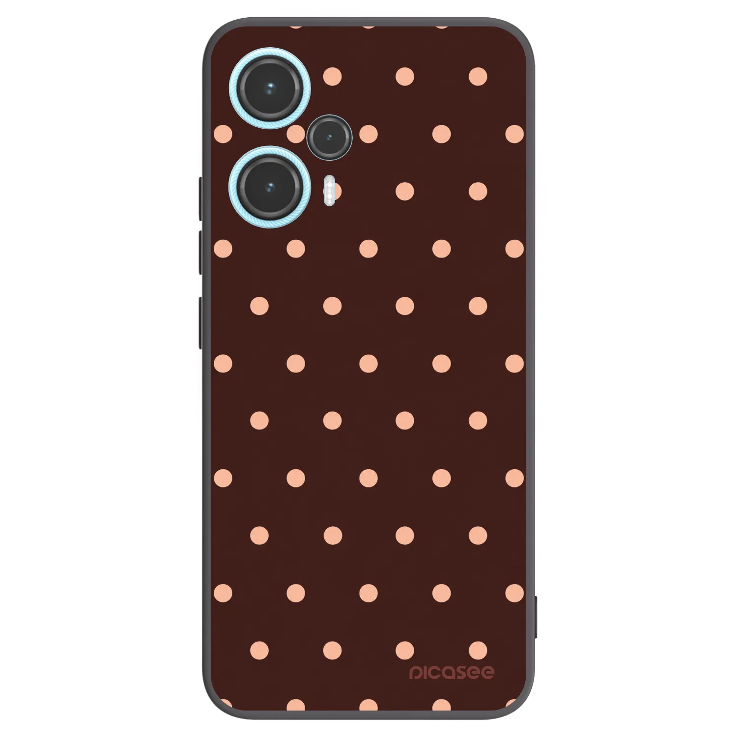 Picasee silikonski črni ovitek za Xiaomi Poco F5 - Peach Dots & Chocolate
