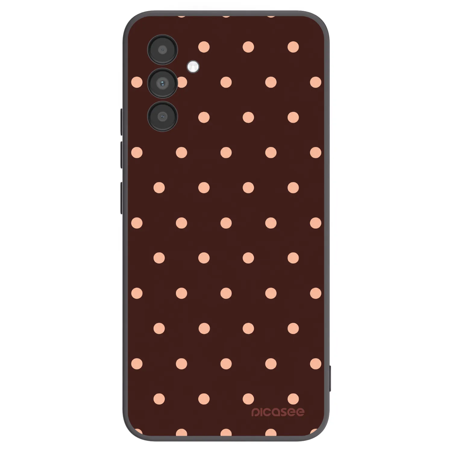 Picasee silikonski črni ovitek za Samsung Galaxy A04s A047F - Peach Dots & Chocolate