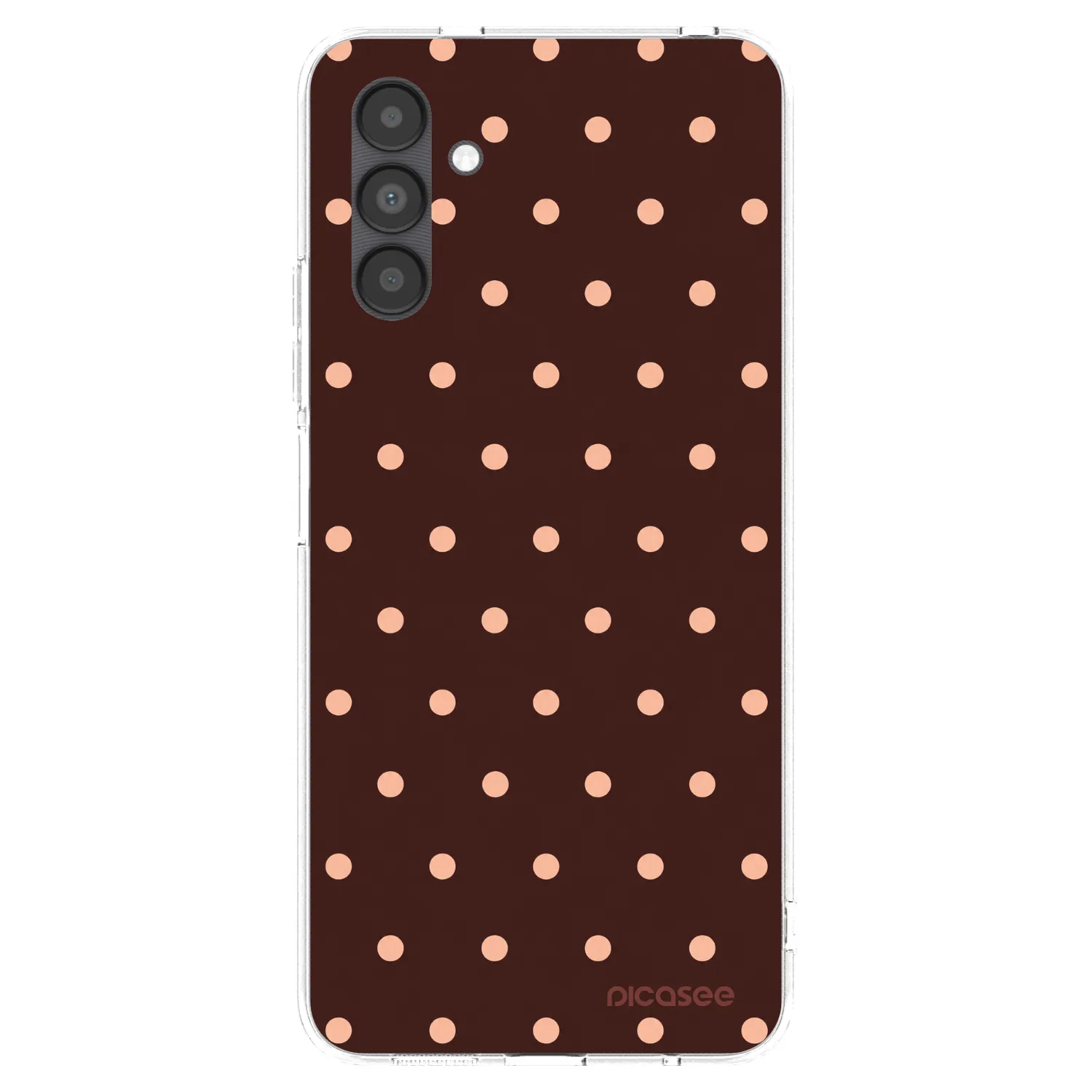 Picasee silikonski prozorni ovitek za Samsung Galaxy A04s A047F - Peach Dots & Chocolate