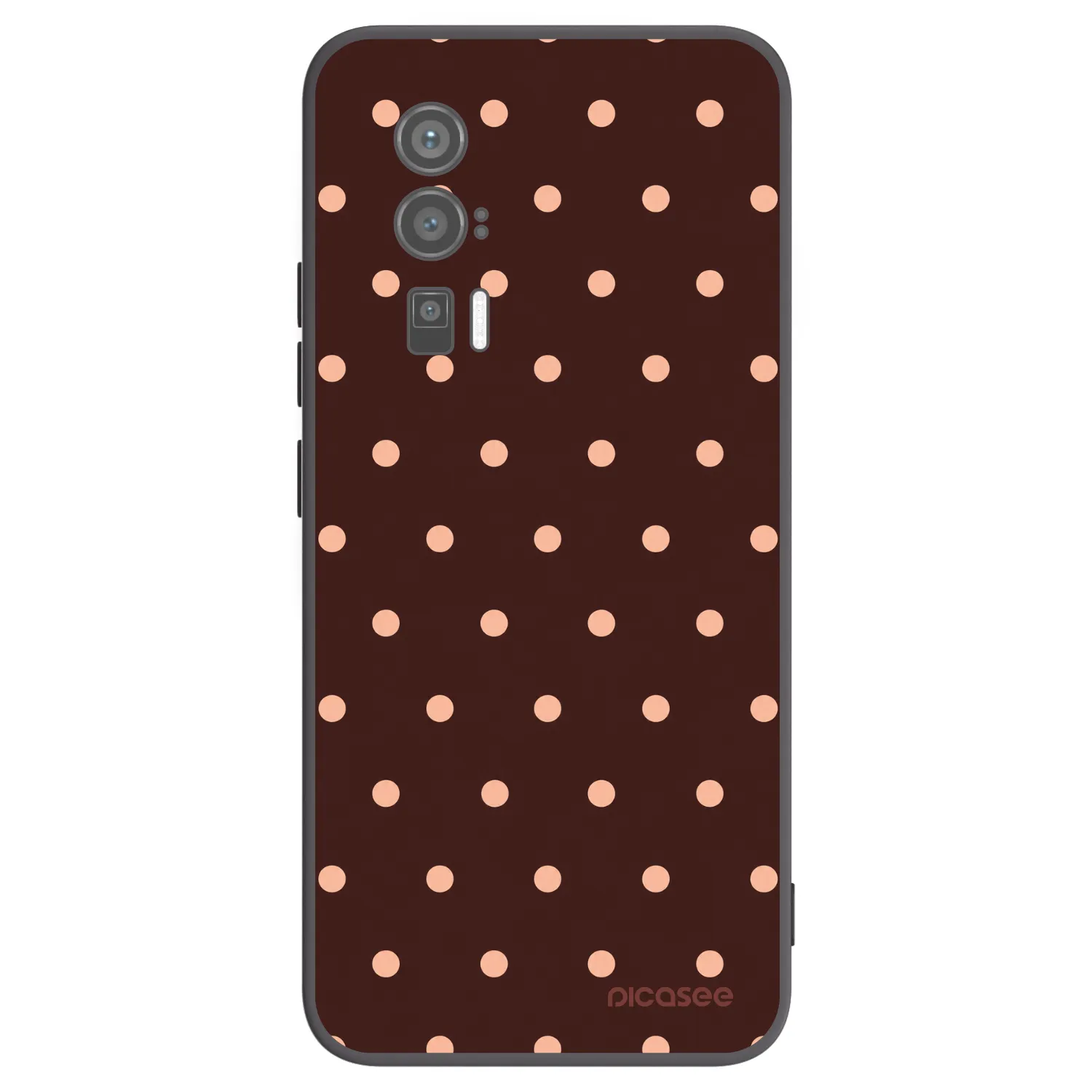 Picasee silikonski črni ovitek za Xiaomi Poco F5 Pro 5G - Peach Dots & Chocolate