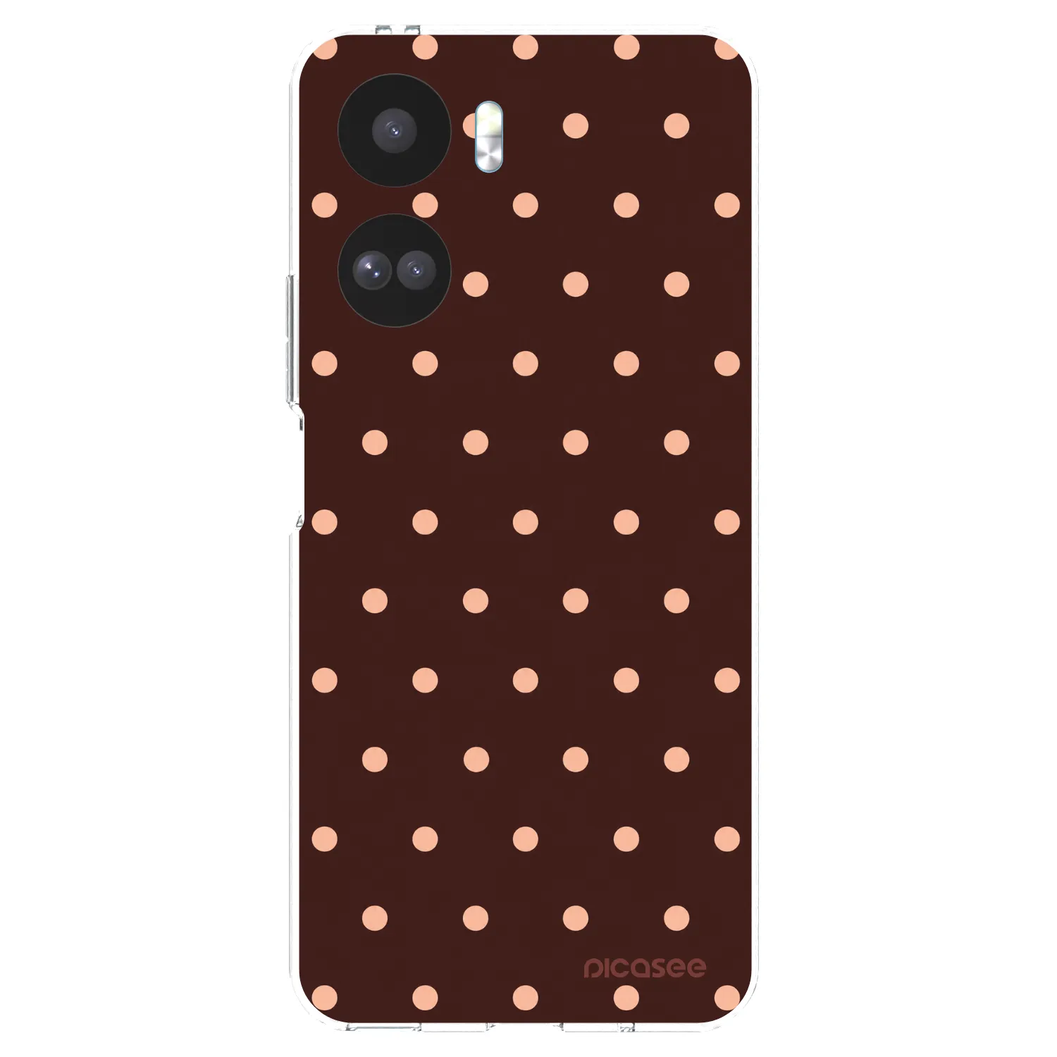 Picasee silikonski prozorni ovitek za Honor 90 Lite 5G - Peach Dots & Chocolate